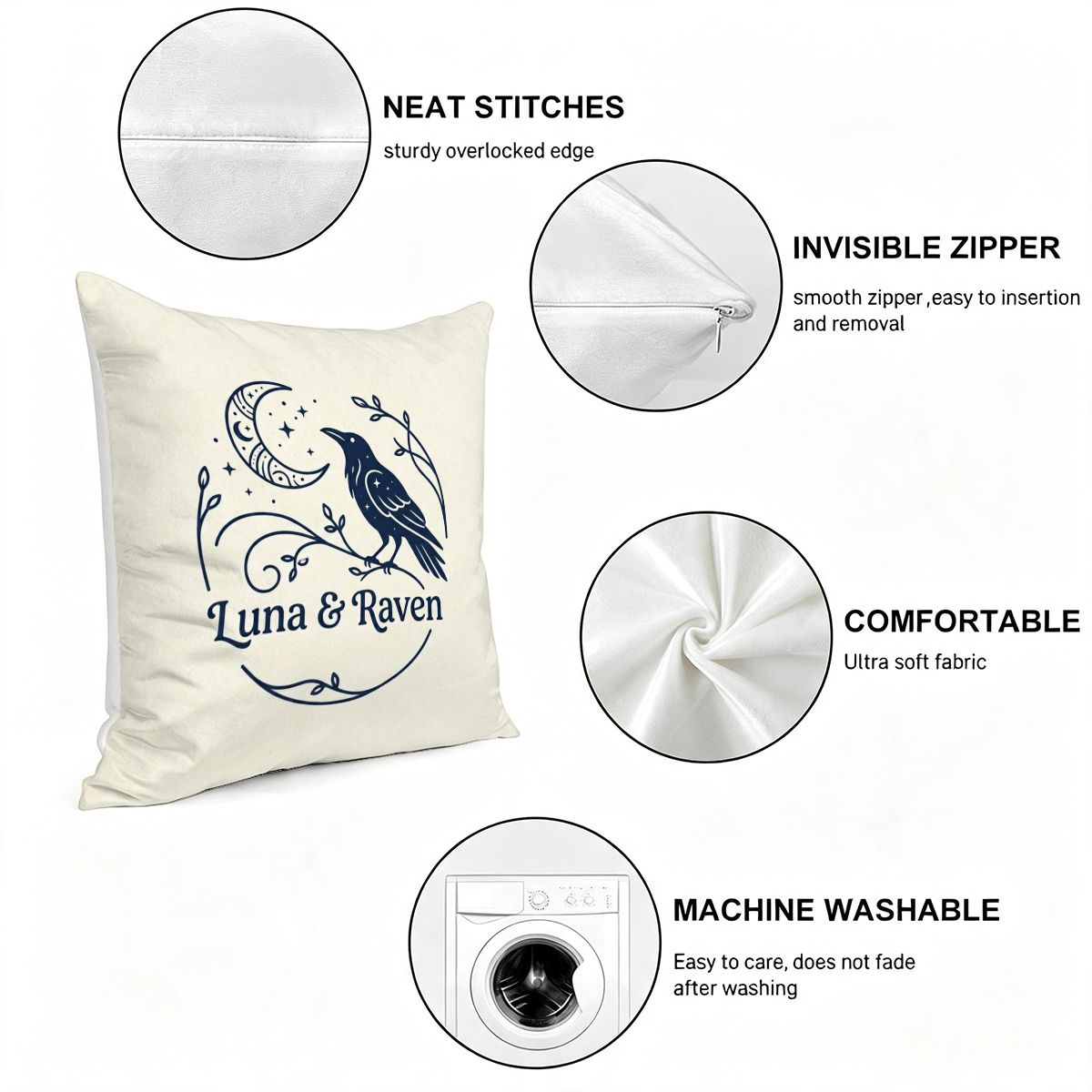 Luna & Raven Velvet Pillow Cover