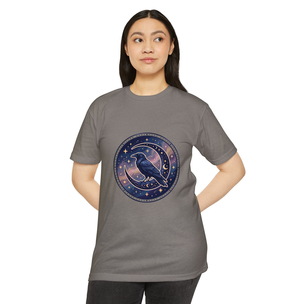 Mystic Raven Moon T-Shirt — Celestial Crow Graphic Tee