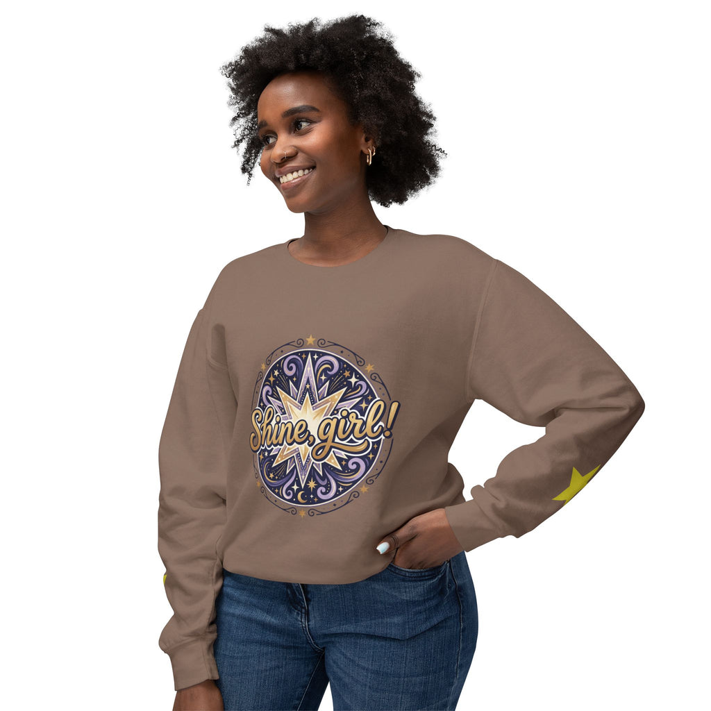 Shine Girl Crewneck Sweatshirt — Retro Star Graphic