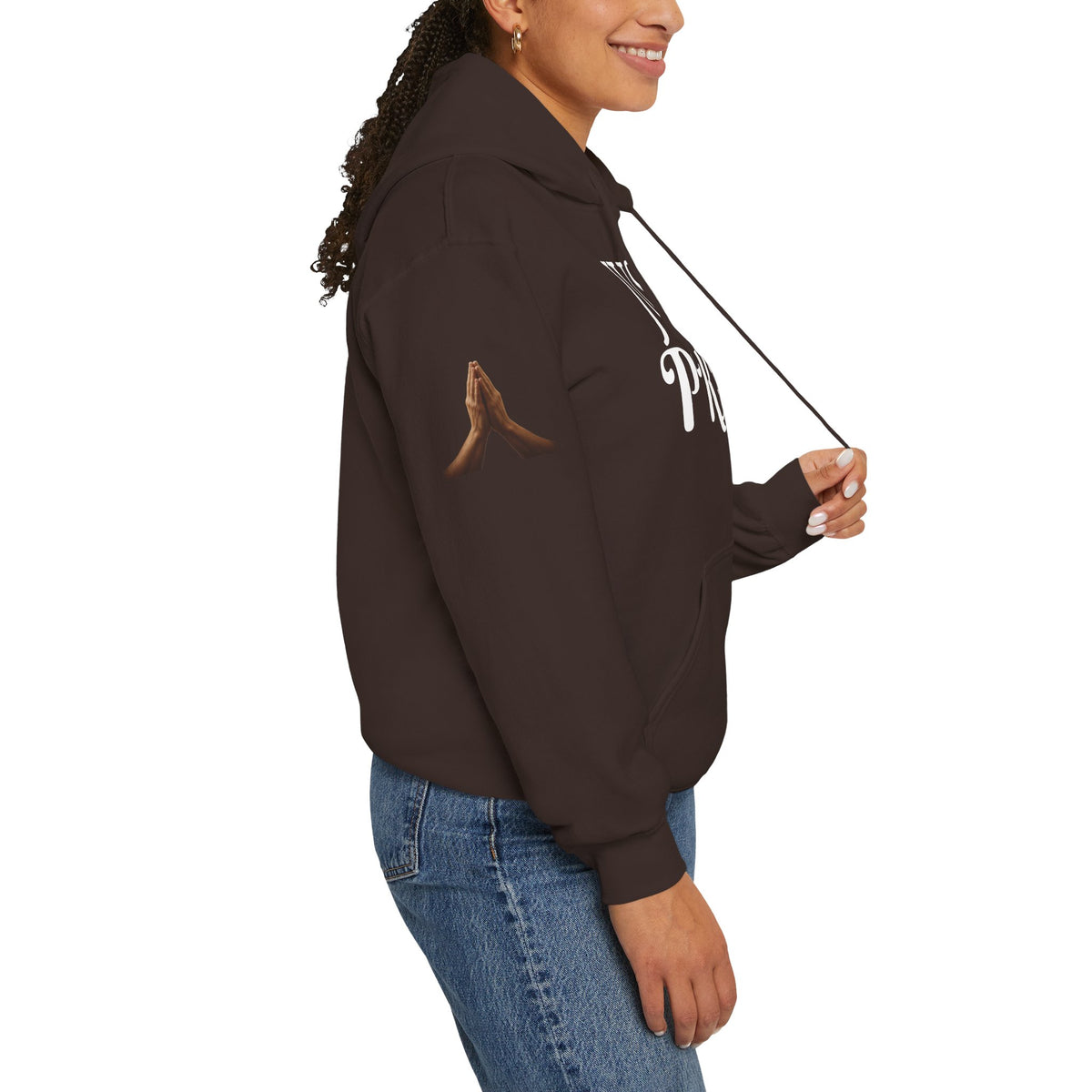 Just Pray Hoodie — Christian Faith Hoodie with Cross & Praying Hands