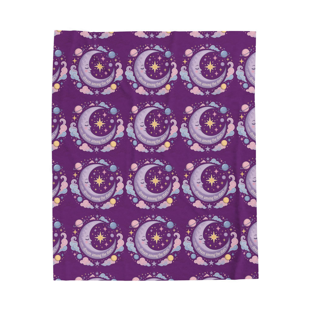 Plush Blanket — Pastel Moon & Stars Velveteen Throw