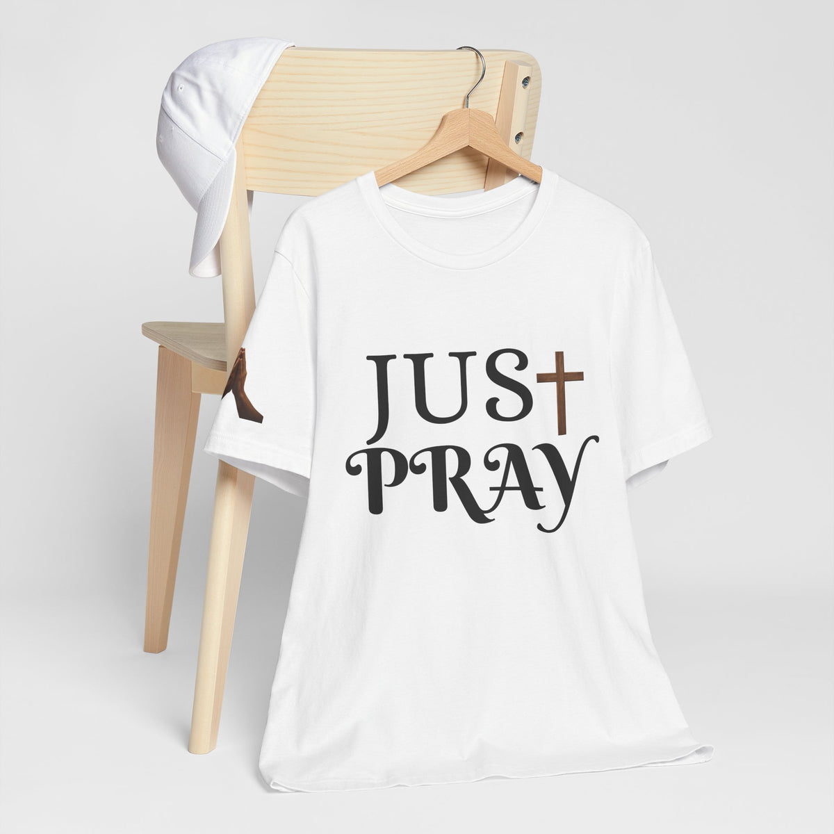 Just Pray T‑Shirt — Christian Faith Tee with Cross Design