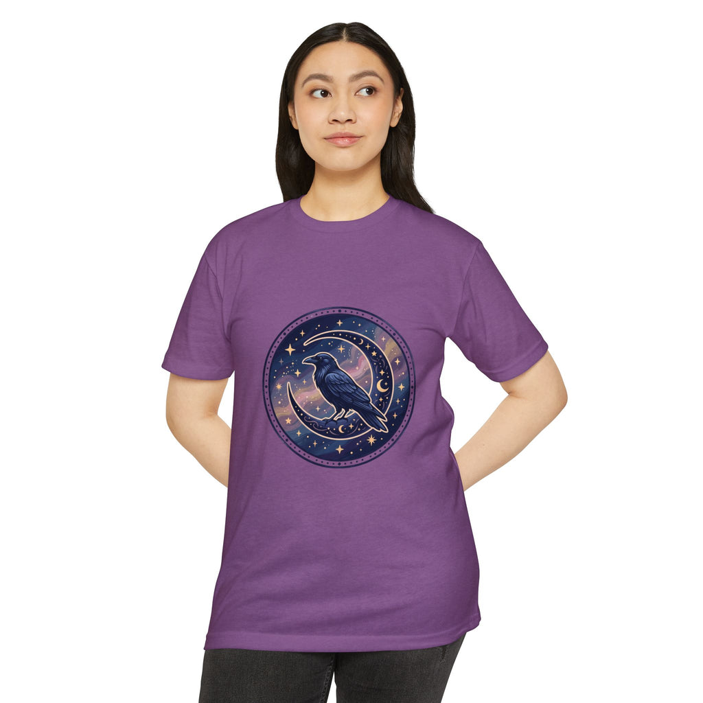 Mystic Raven Moon T-Shirt — Celestial Crow Graphic Tee