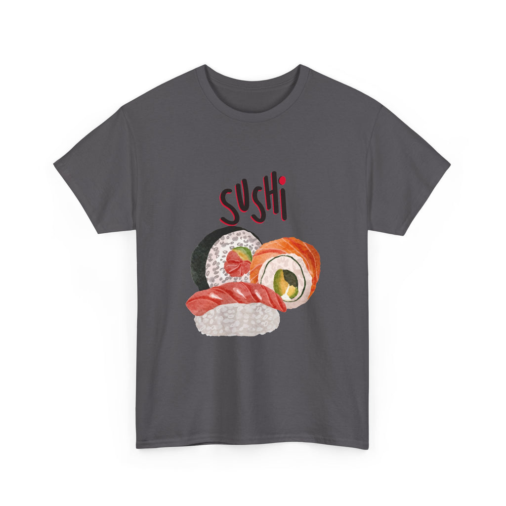 Sushi Graphic Tee — Cute Watercolor Sushi Roll & Nigiri T-Shirt