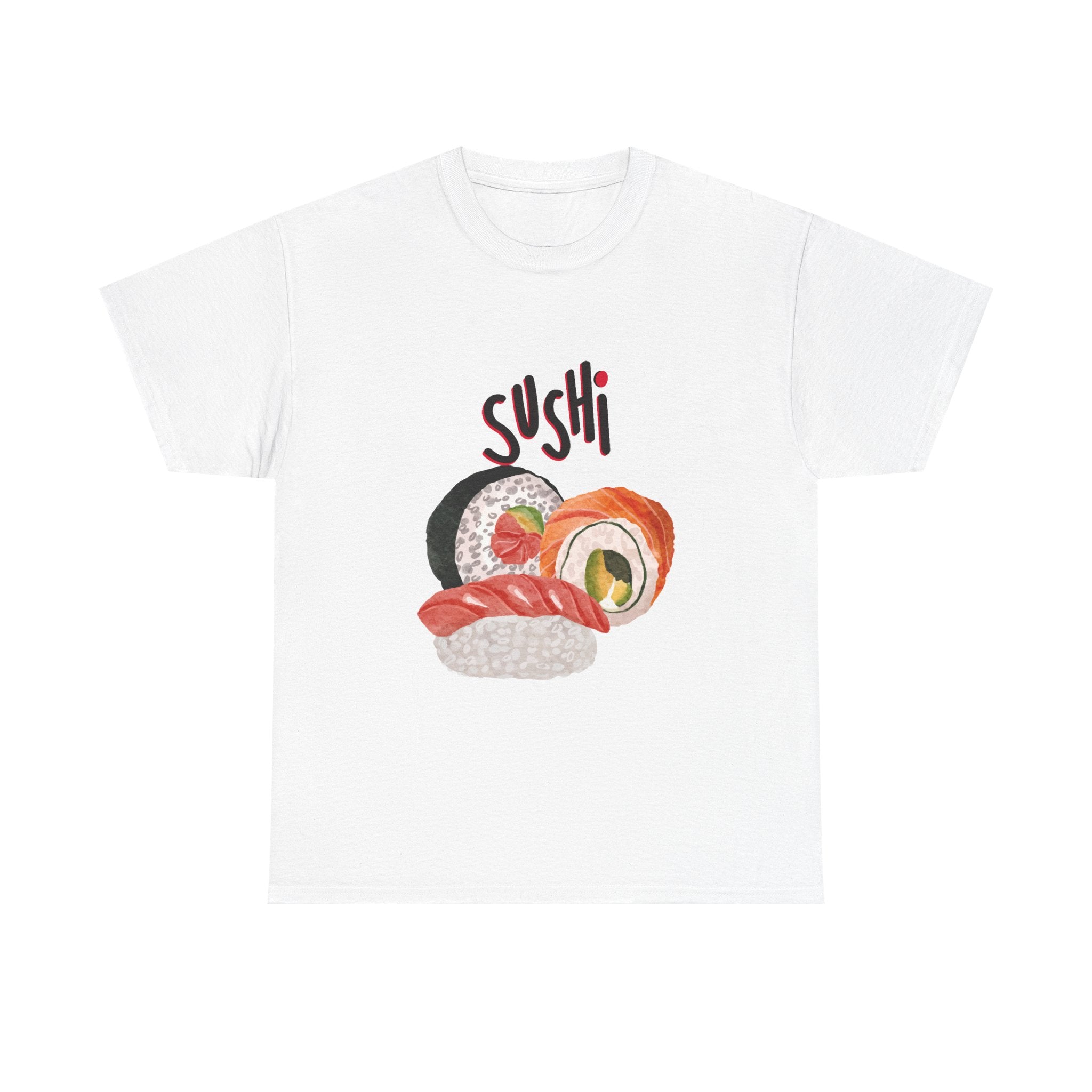 Sushi Graphic Tee — Cute Watercolor Sushi Roll & Nigiri T-Shirt