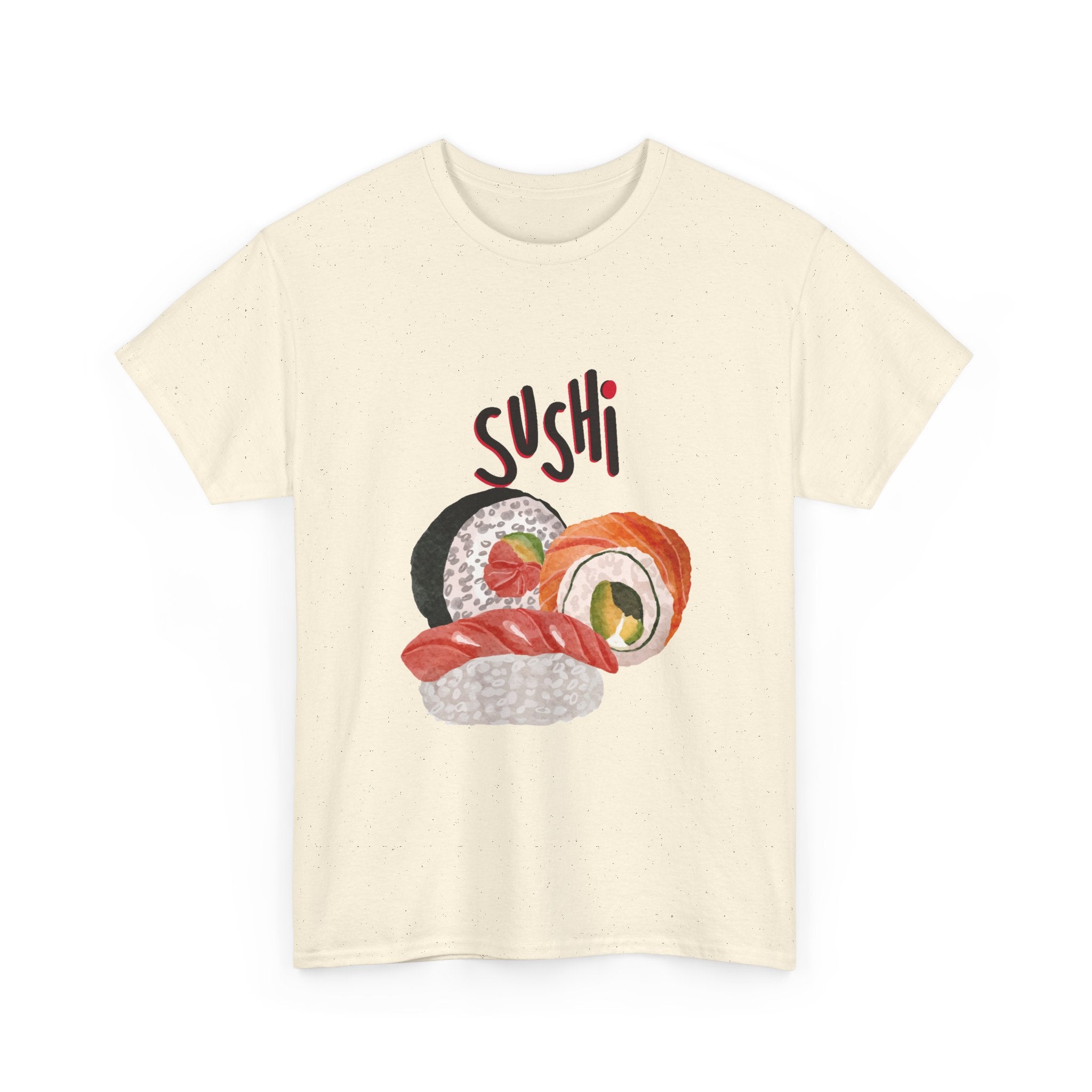 Sushi Graphic Tee — Cute Watercolor Sushi Roll & Nigiri T-Shirt