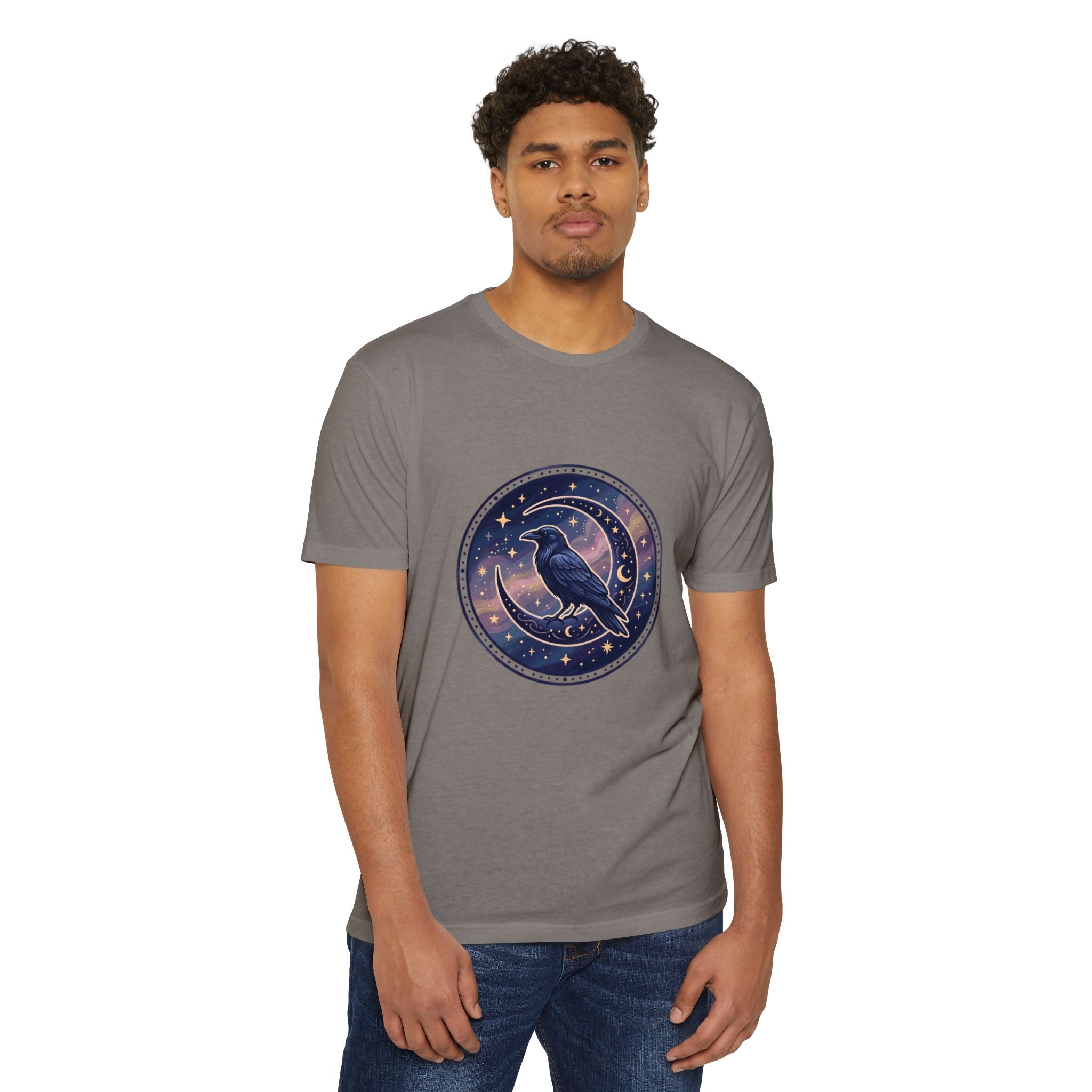 Mystic Raven Moon T-Shirt — Celestial Crow Graphic Tee