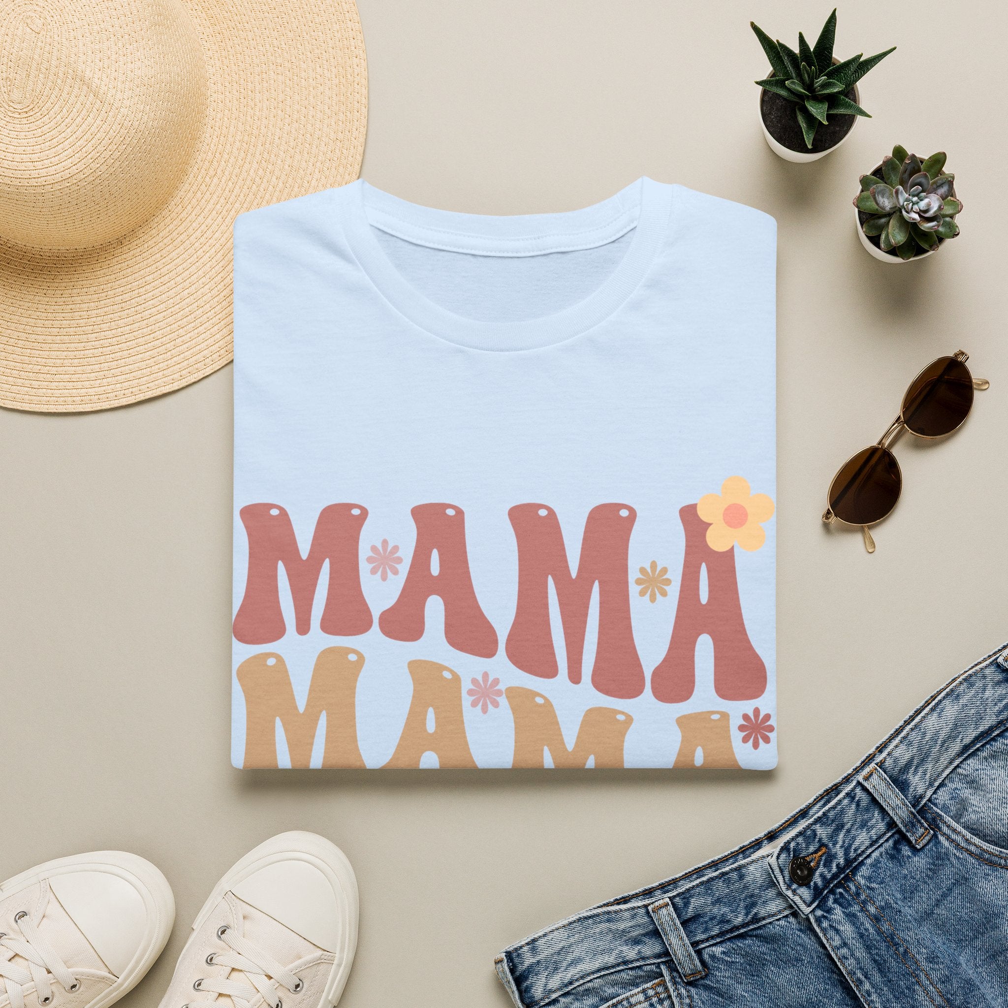 Mama Retro Floral Tee — ’MAMA’ Graphic Women’s T-Shirt