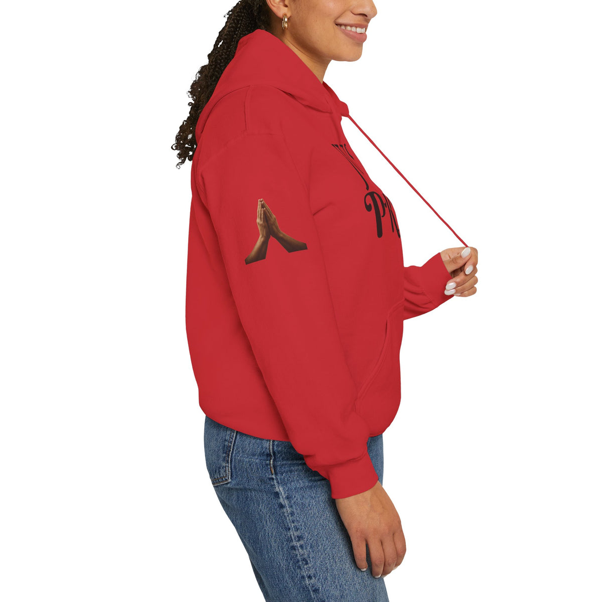 Just Pray Hoodie — Christian Faith Hoodie with Cross & Praying Hands