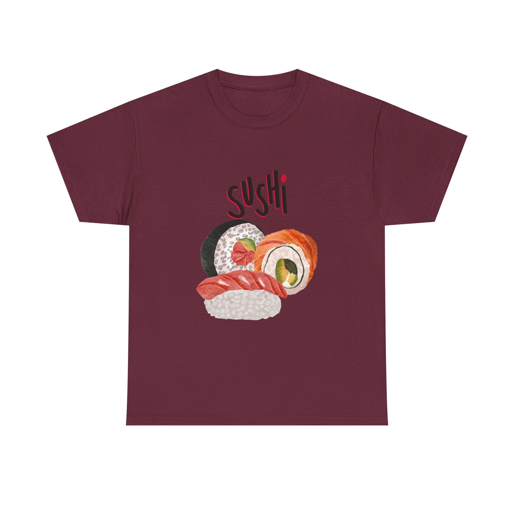 Sushi Graphic Tee — Cute Watercolor Sushi Roll & Nigiri T-Shirt