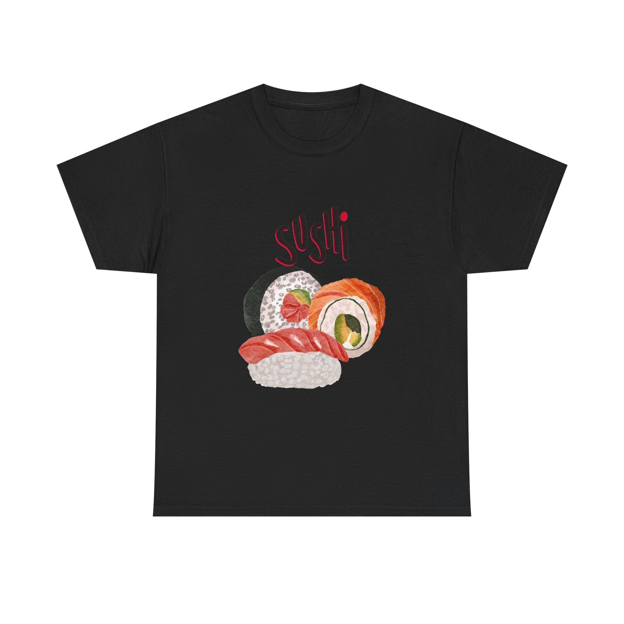 Sushi Graphic Tee — Cute Watercolor Sushi Roll & Nigiri T-Shirt