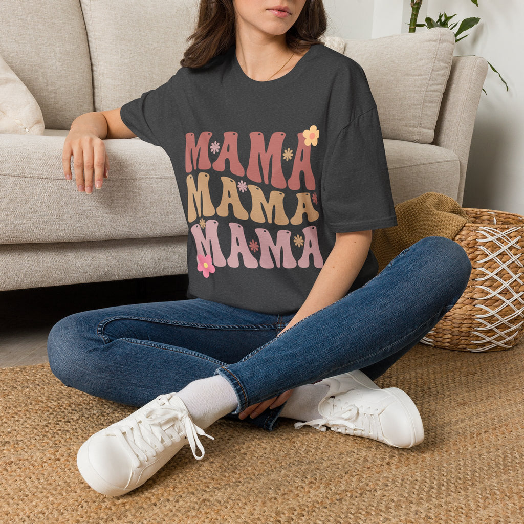 Mama Retro Floral Tee — ’MAMA’ Graphic Women’s T-Shirt