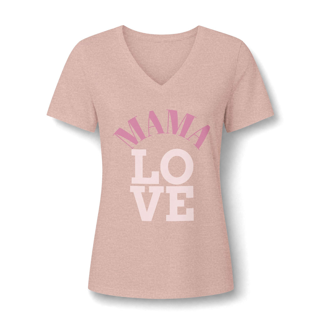 Mama Love V-Neck Tee — Women's Mother's Day Floral Typography Shirt