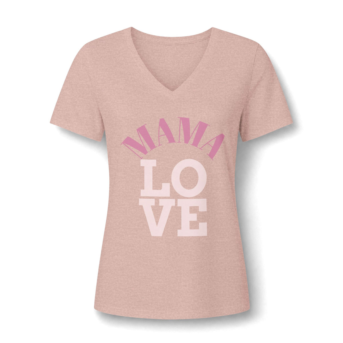 Mama Love V-Neck Tee — Women's Mother's Day Floral Typography Shirt