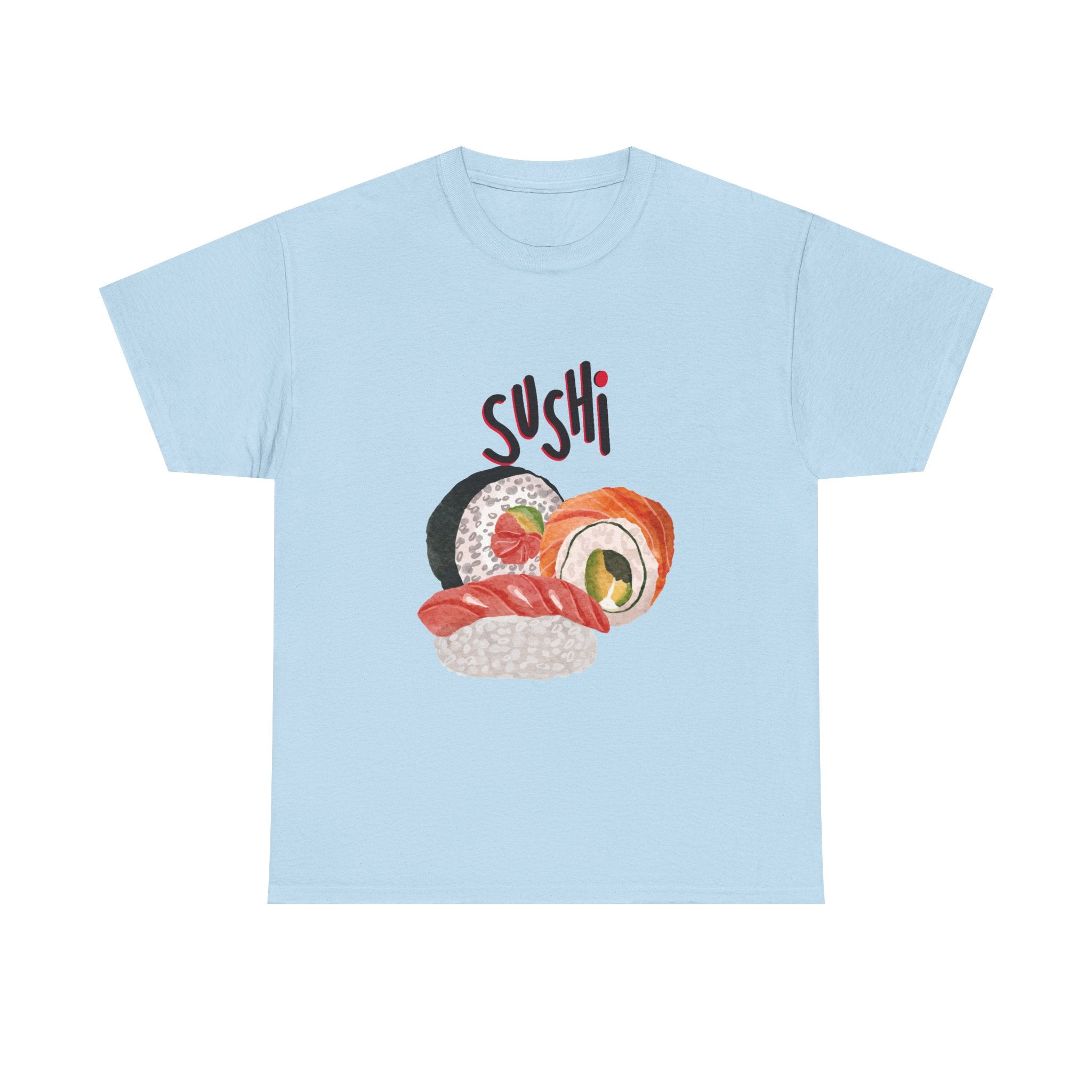 Sushi Graphic Tee — Cute Watercolor Sushi Roll & Nigiri T-Shirt