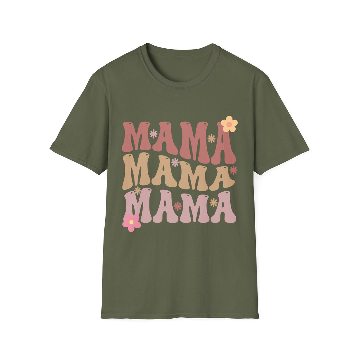 Mama Retro Floral Tee — ’MAMA’ Graphic Women’s T-Shirt