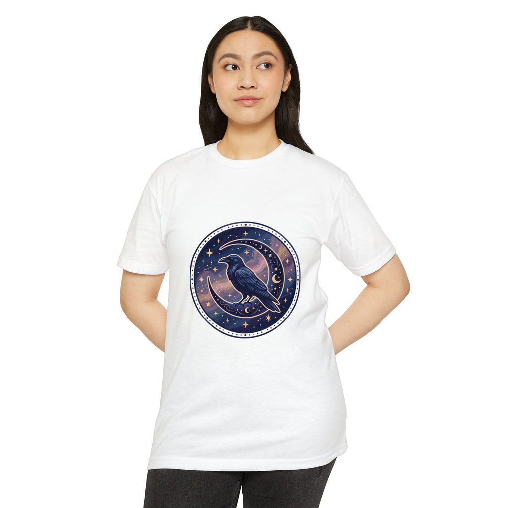 Mystic Raven Moon T-Shirt — Celestial Crow Graphic Tee