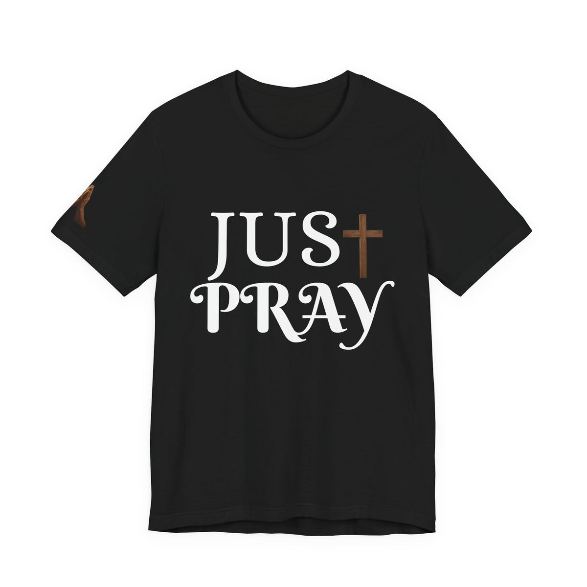Just Pray T‑Shirt — Christian Faith Tee with Cross Design