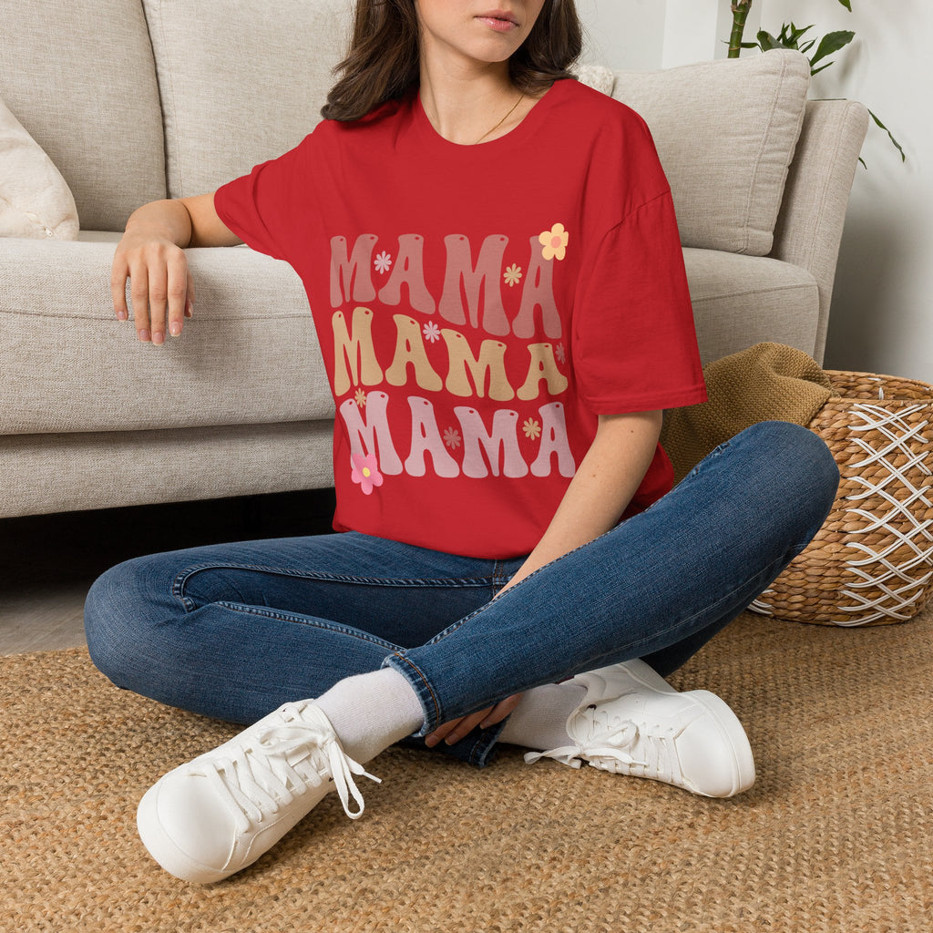 Mama Retro Floral Tee — ’MAMA’ Graphic Women’s T-Shirt