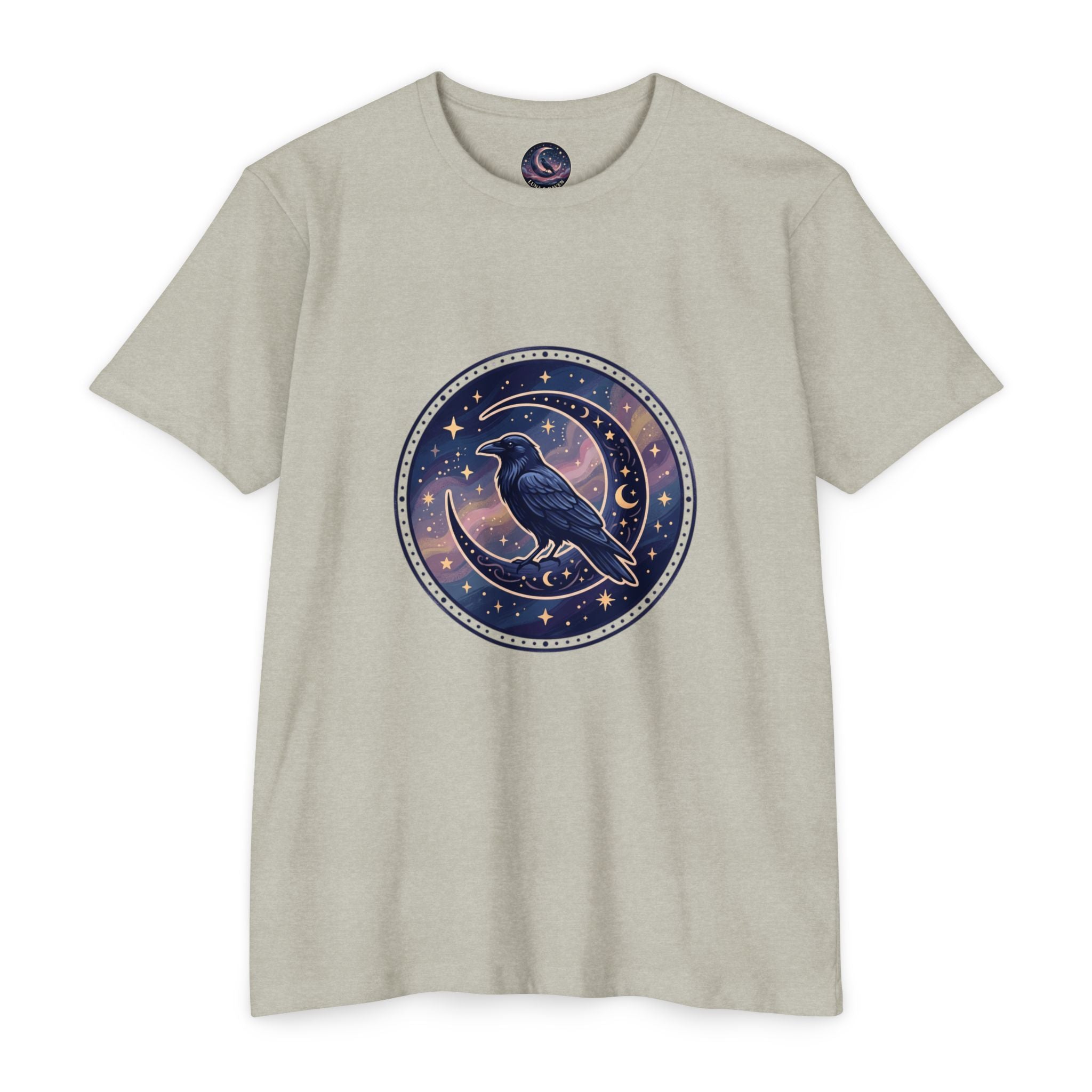 Mystic Raven Moon T-Shirt — Celestial Crow Graphic Tee