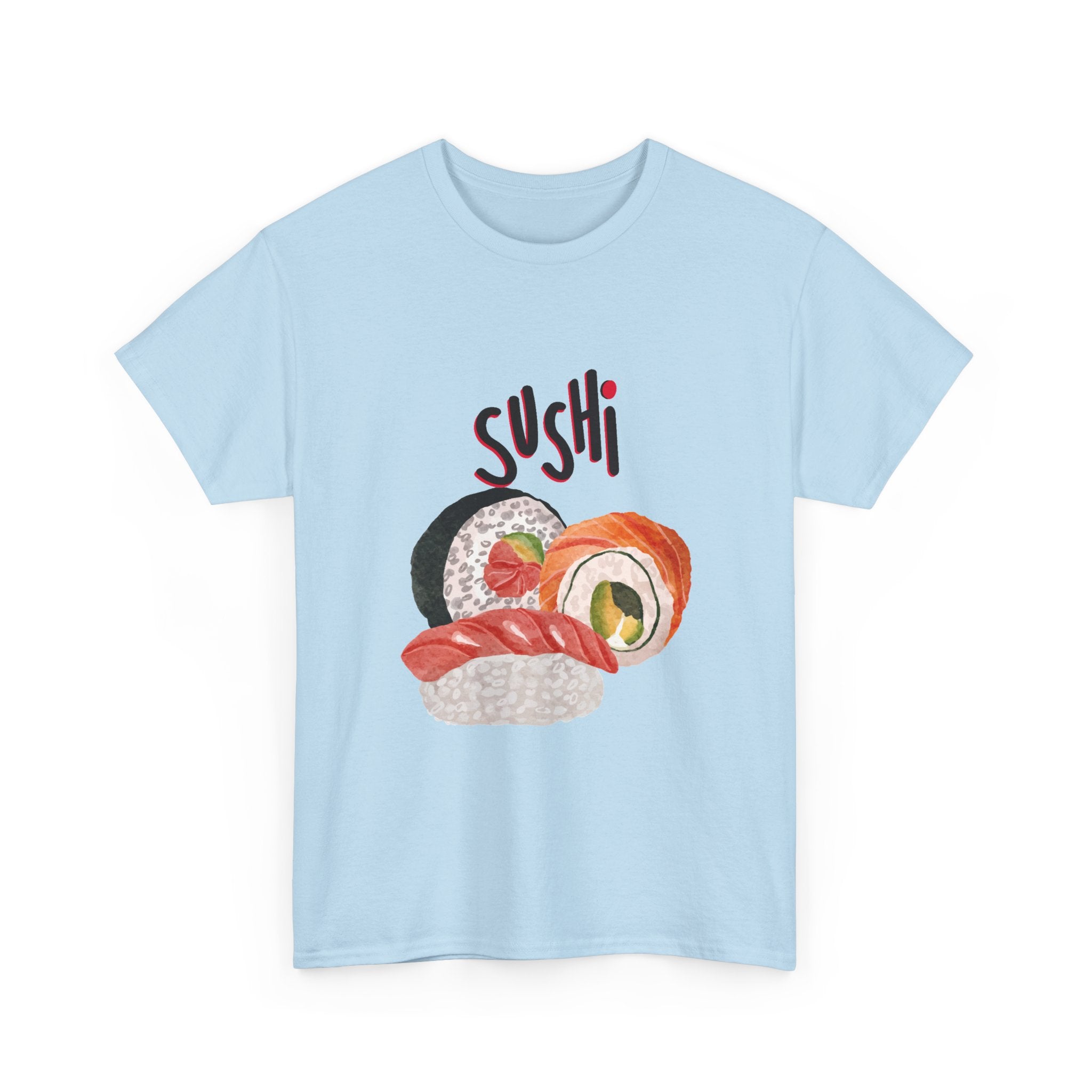 Sushi Graphic Tee — Cute Watercolor Sushi Roll & Nigiri T-Shirt