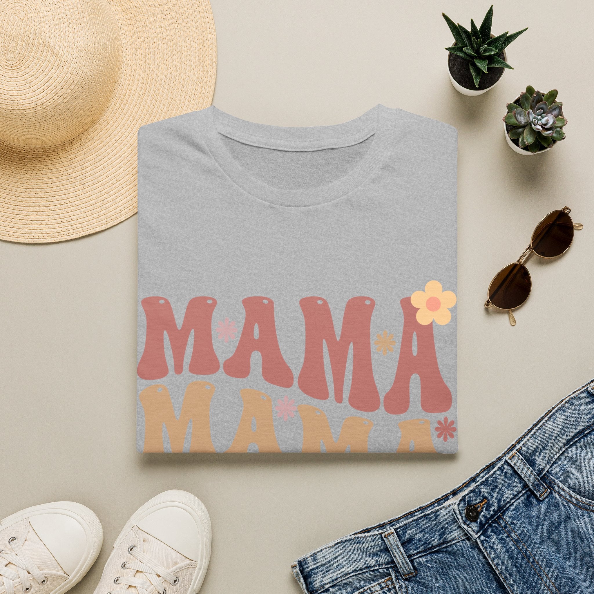 Mama Retro Floral Tee — ’MAMA’ Graphic Women’s T-Shirt