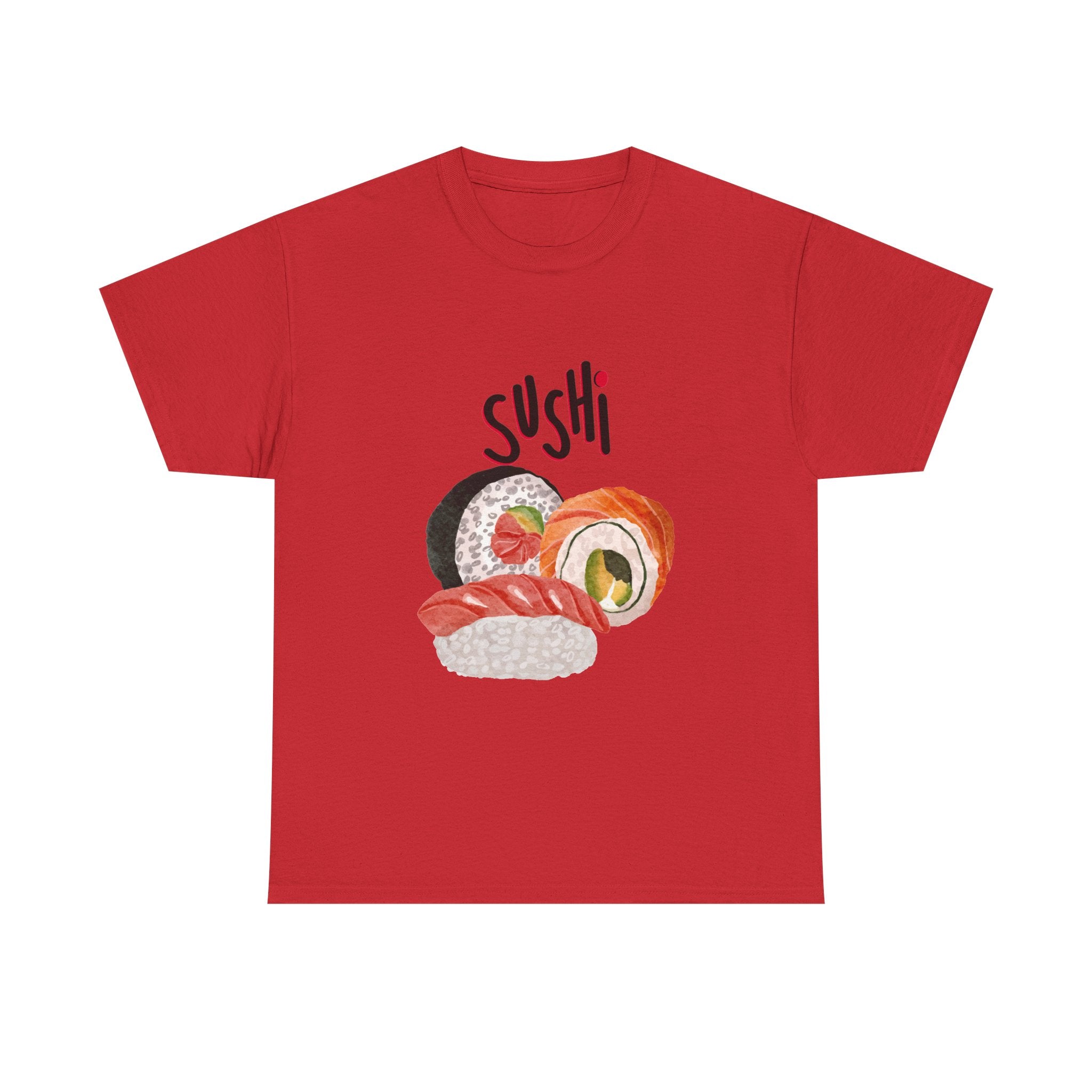 Sushi Graphic Tee — Cute Watercolor Sushi Roll & Nigiri T-Shirt
