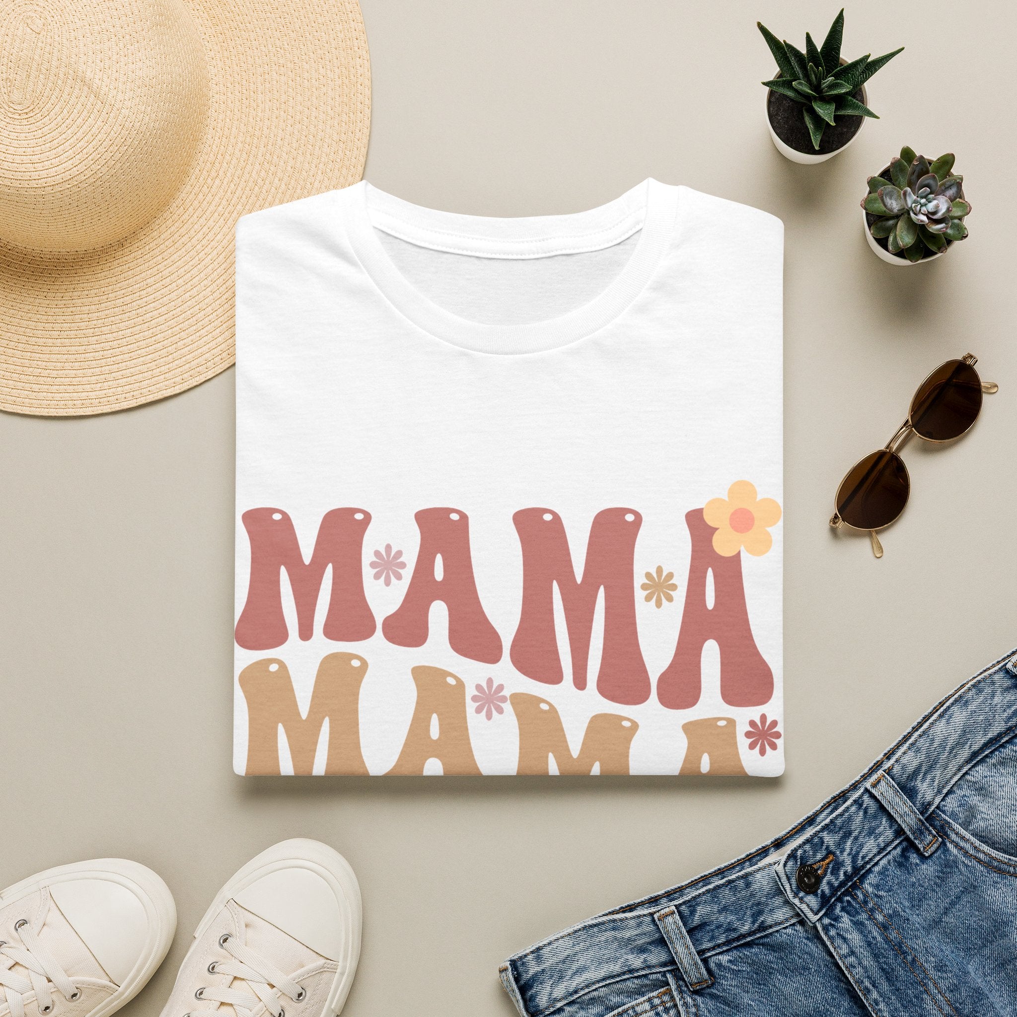 Mama Retro Floral Tee — ’MAMA’ Graphic Women’s T-Shirt