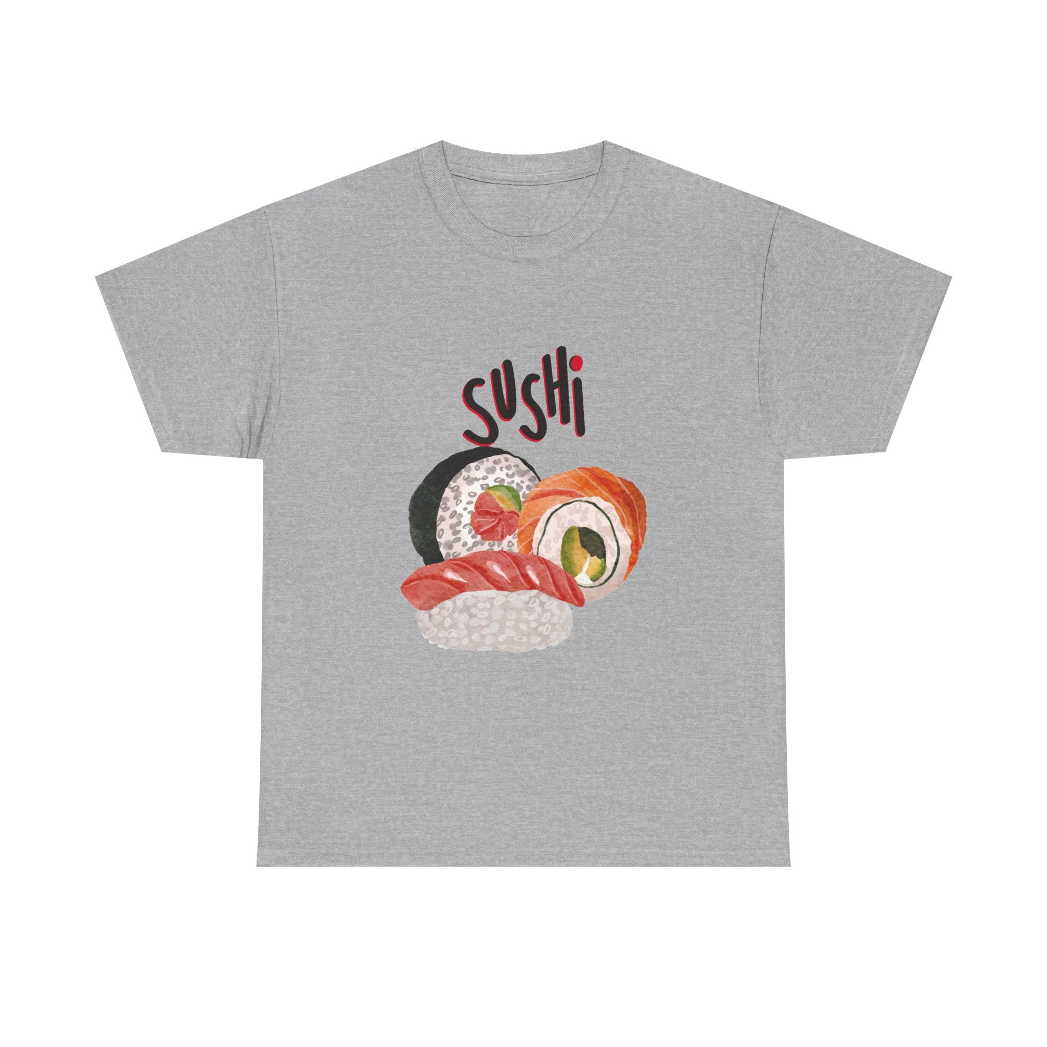 Sushi Graphic Tee — Cute Watercolor Sushi Roll & Nigiri T-Shirt