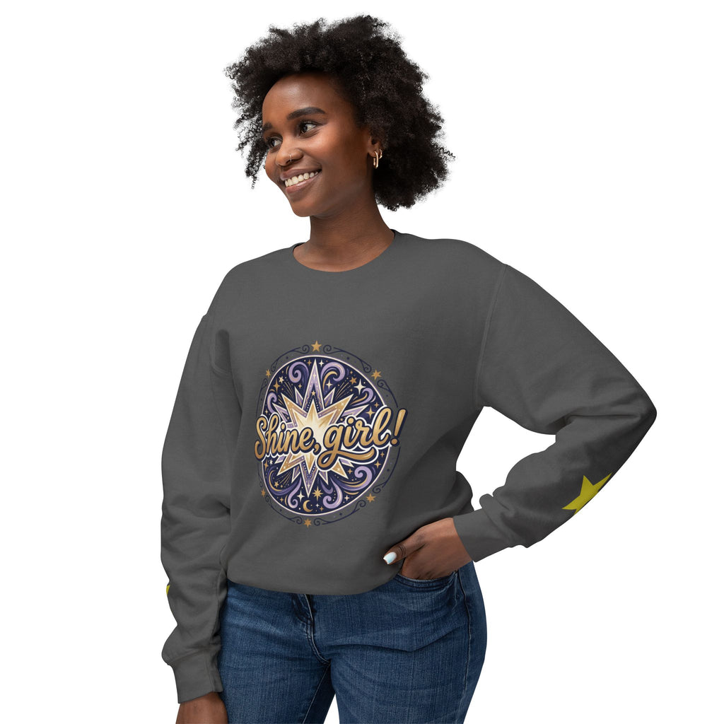 Shine Girl Crewneck Sweatshirt — Retro Star Graphic