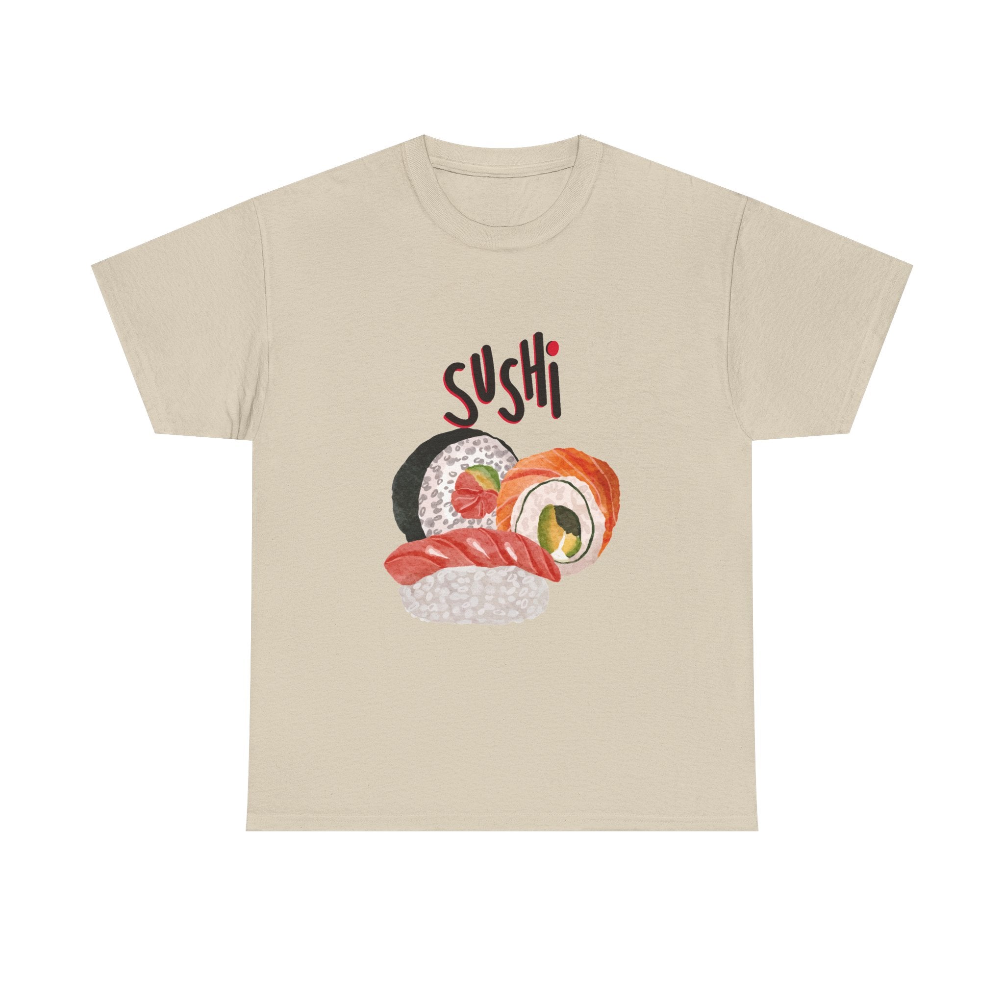 Sushi Graphic Tee — Cute Watercolor Sushi Roll & Nigiri T-Shirt
