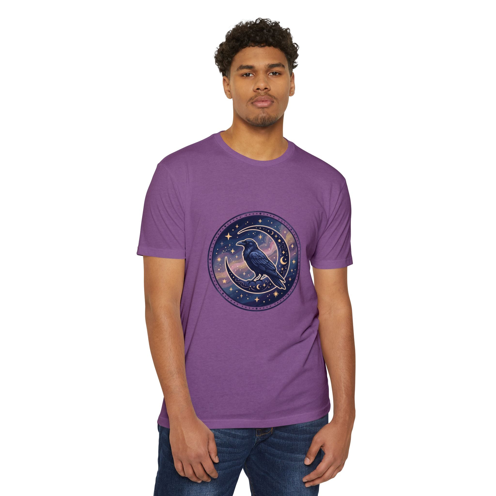 Mystic Raven Moon T-Shirt — Celestial Crow Graphic Tee