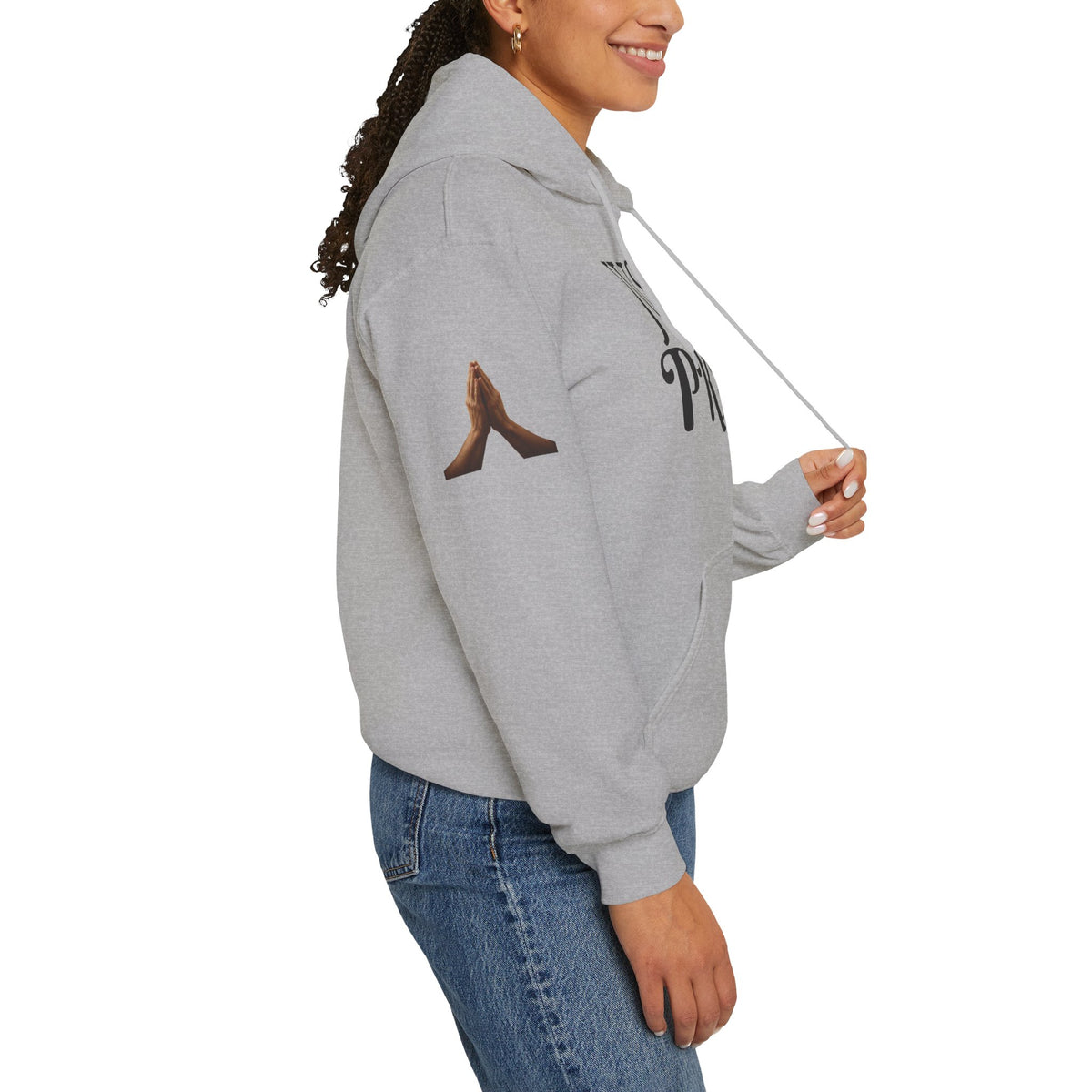 Just Pray Hoodie — Christian Faith Hoodie with Cross & Praying Hands