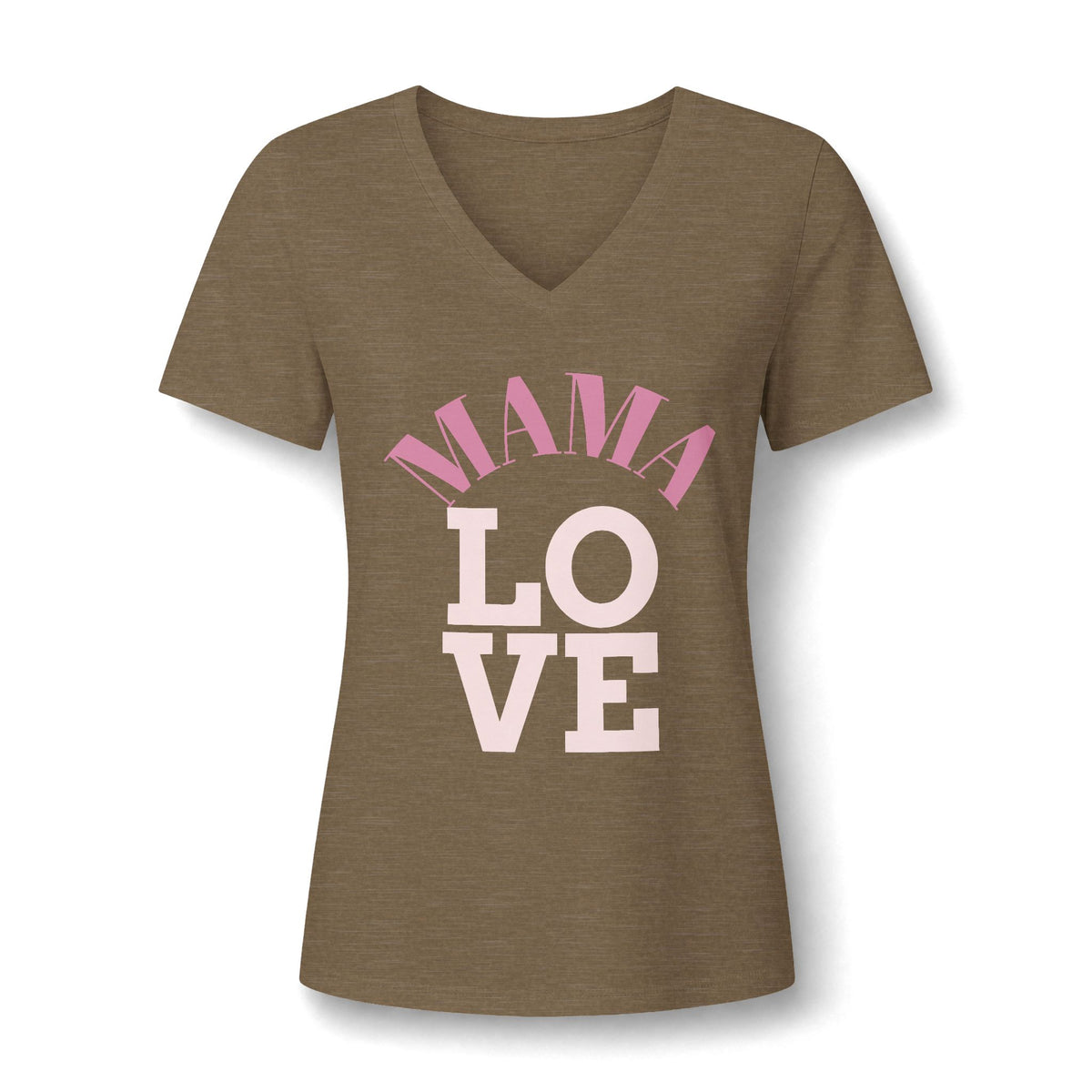 Mama Love V-Neck Tee — Women's Mother's Day Floral Typography Shirt