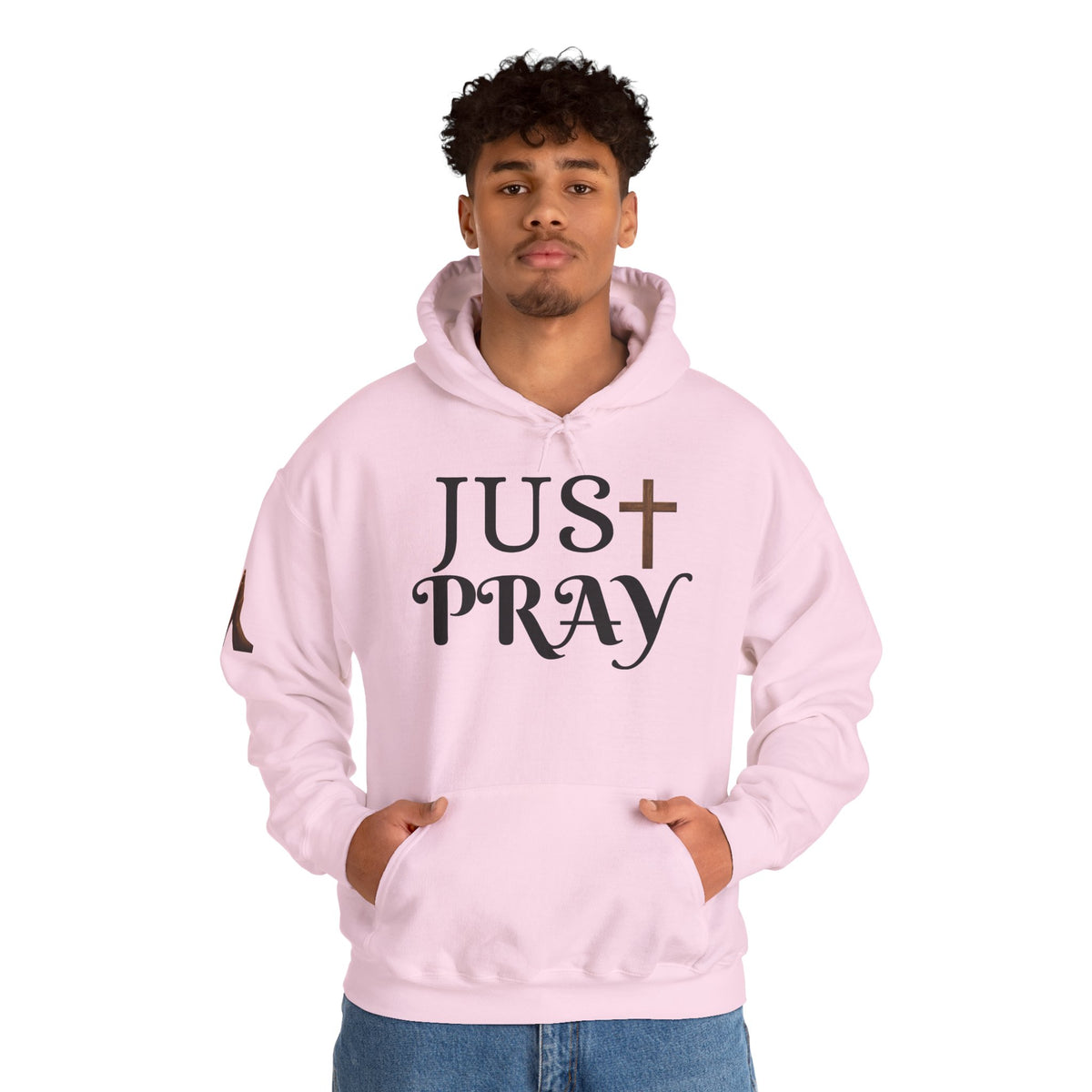 Just Pray Hoodie — Christian Faith Hoodie with Cross & Praying Hands