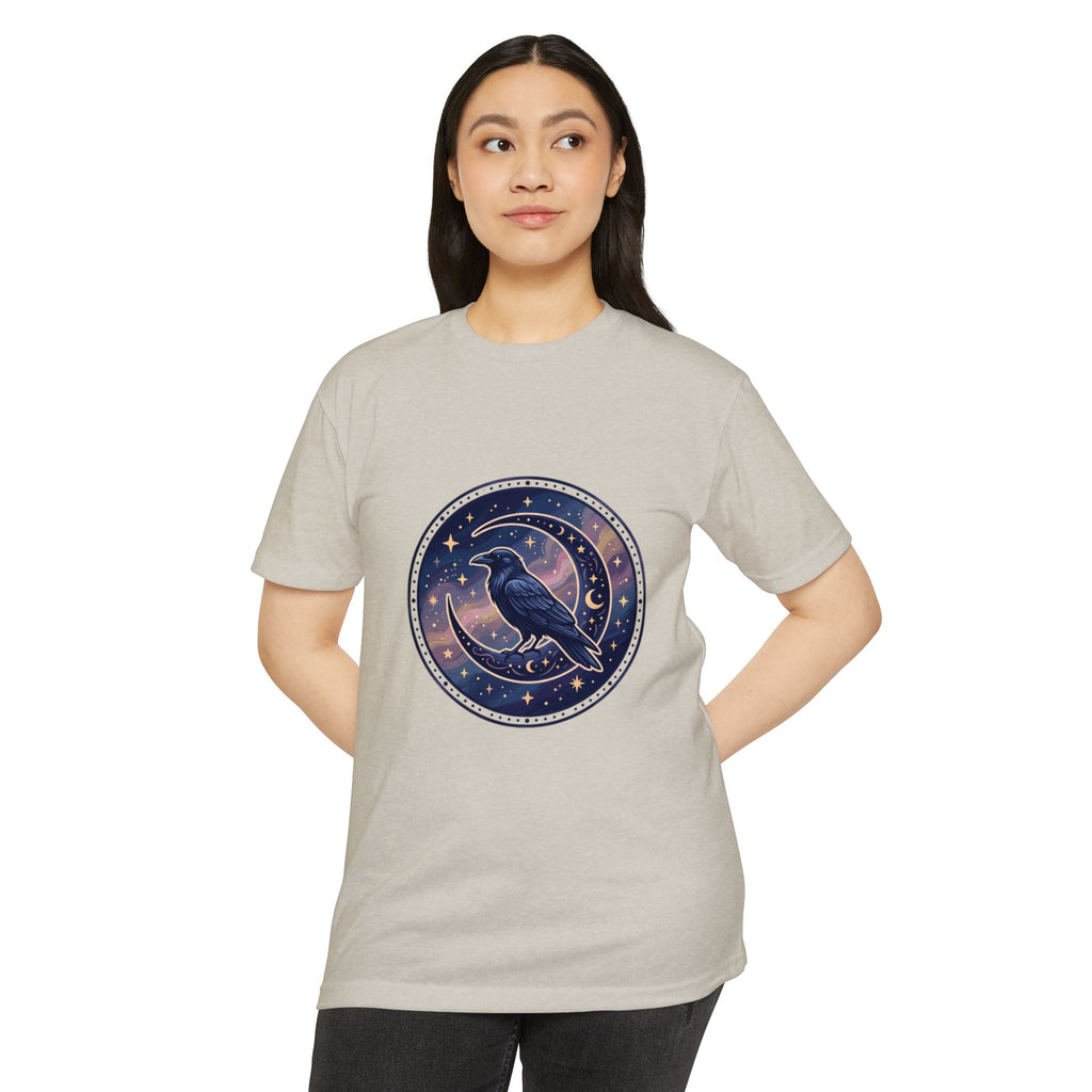 Mystic Raven Moon T-Shirt — Celestial Crow Graphic Tee