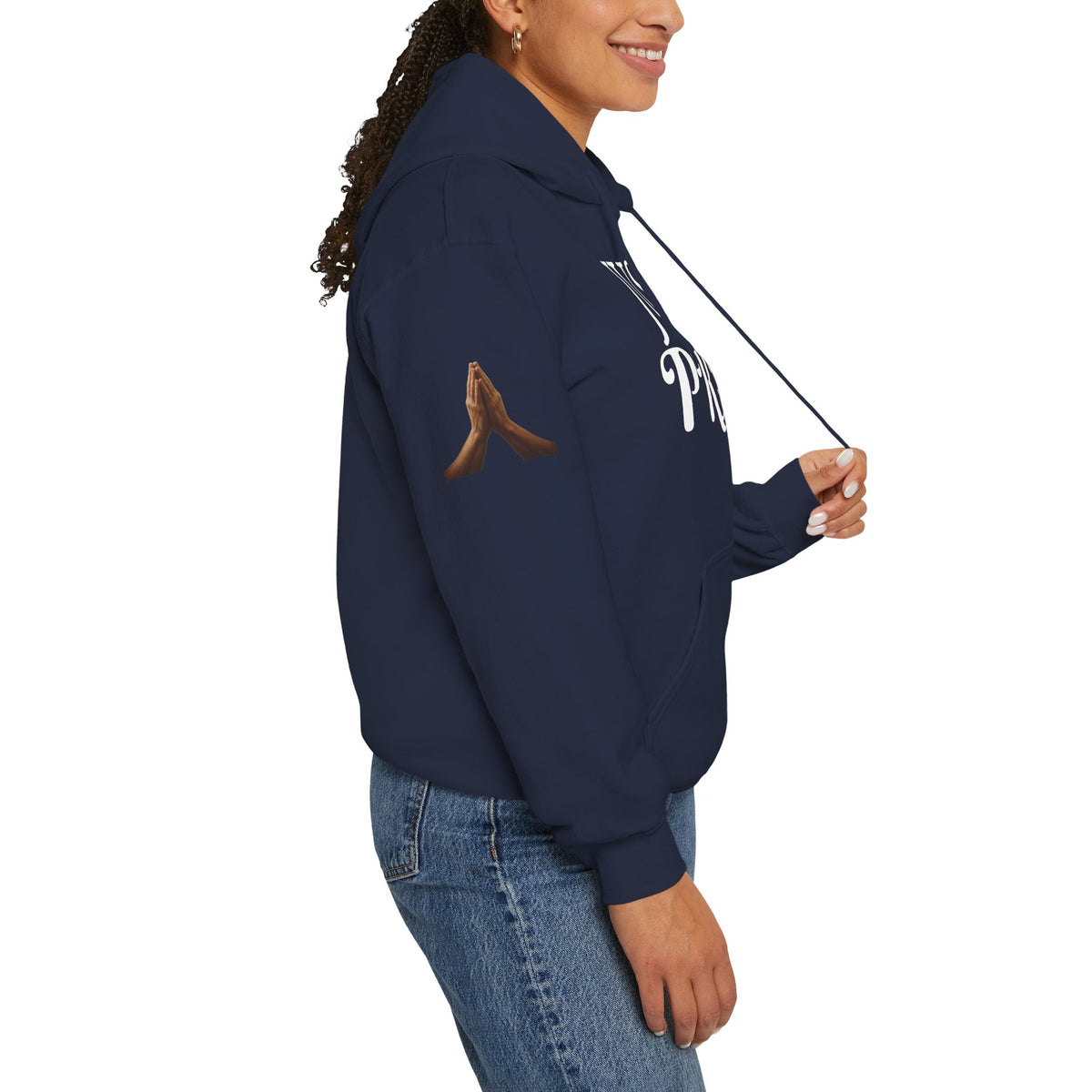 Just Pray Hoodie — Christian Faith Hoodie with Cross & Praying Hands