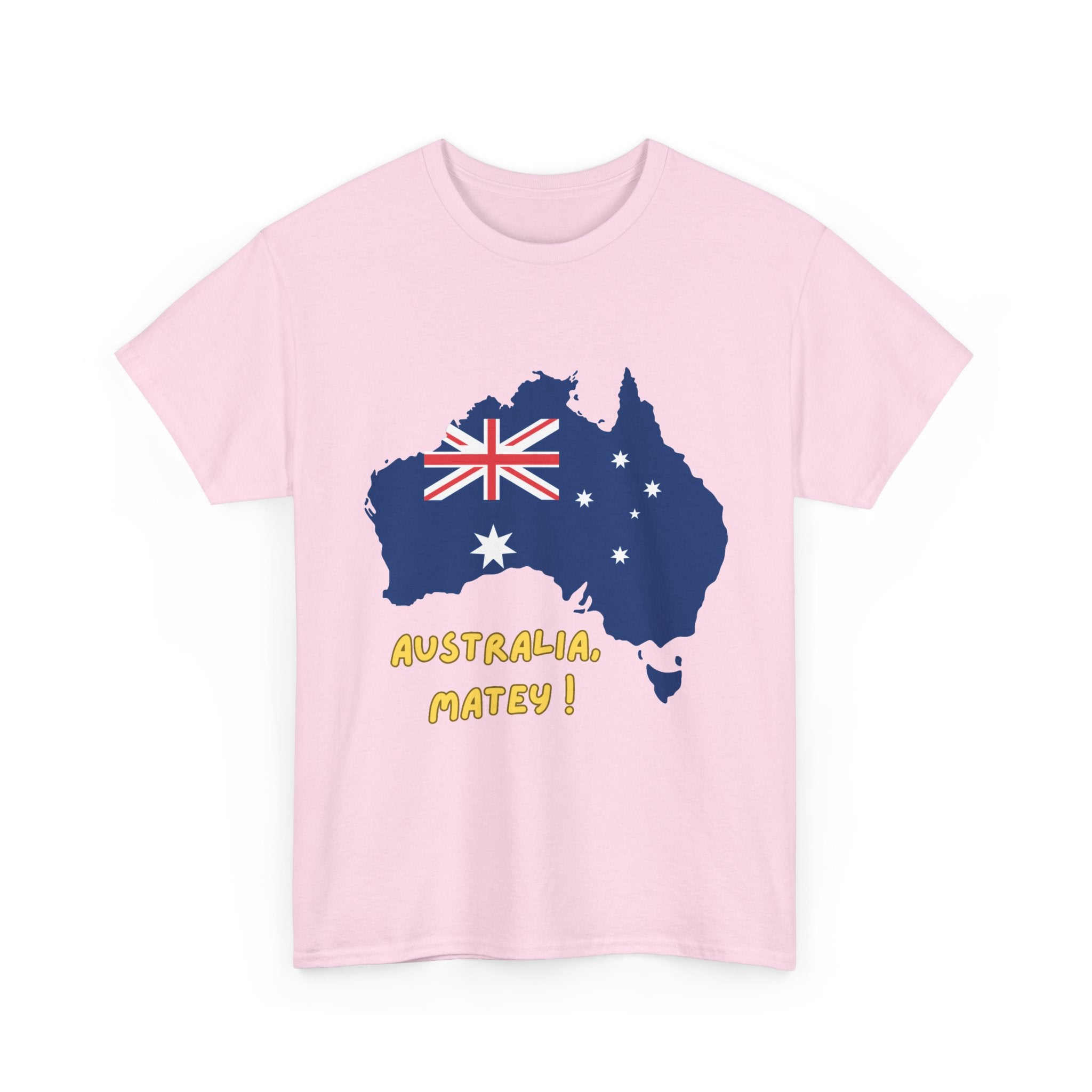 Australia Map Flag T‑Shirt – 'Australia Matey!' Patriotic Aussie Tee for Australia Day & Travel