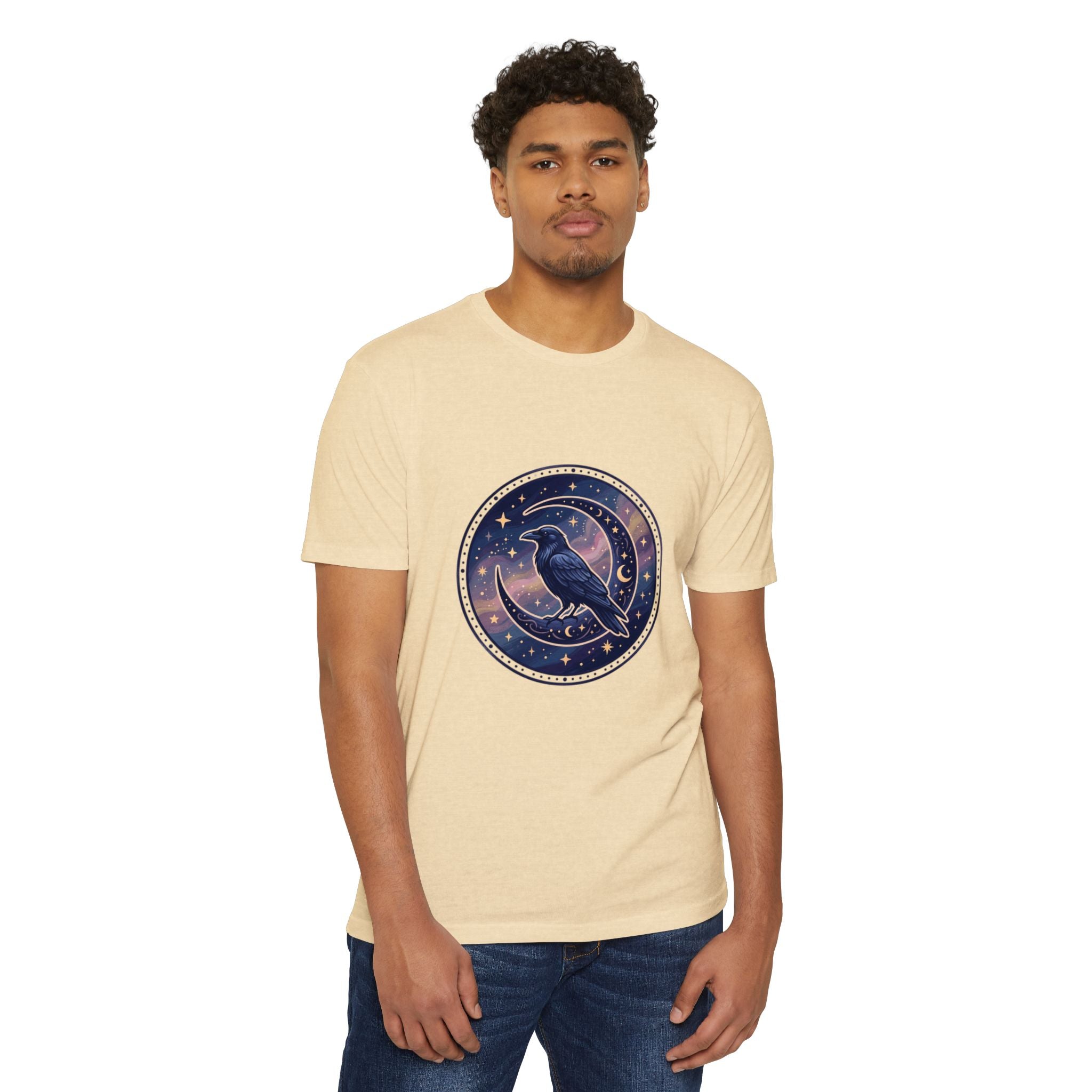 Mystic Raven Moon T-Shirt — Celestial Crow Graphic Tee