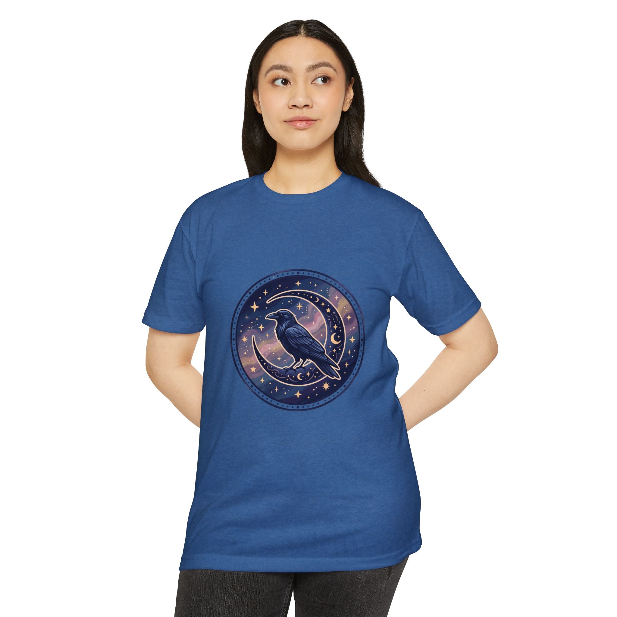 Mystic Raven Moon T-Shirt — Celestial Crow Graphic Tee