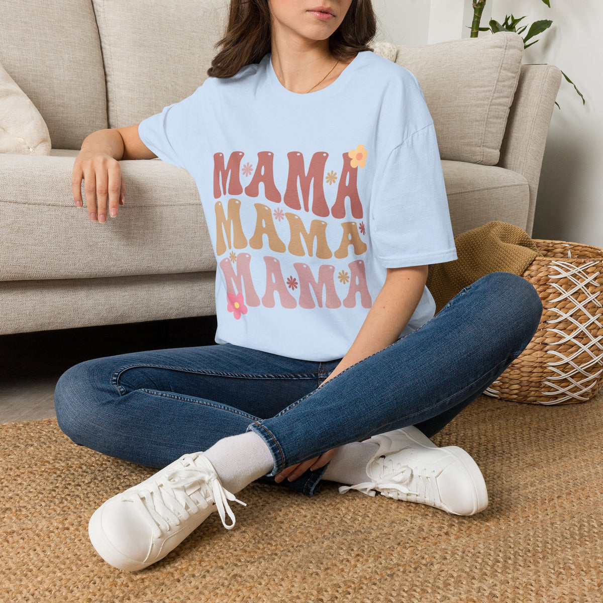 Mama Retro Floral Tee — ’MAMA’ Graphic Women’s T-Shirt