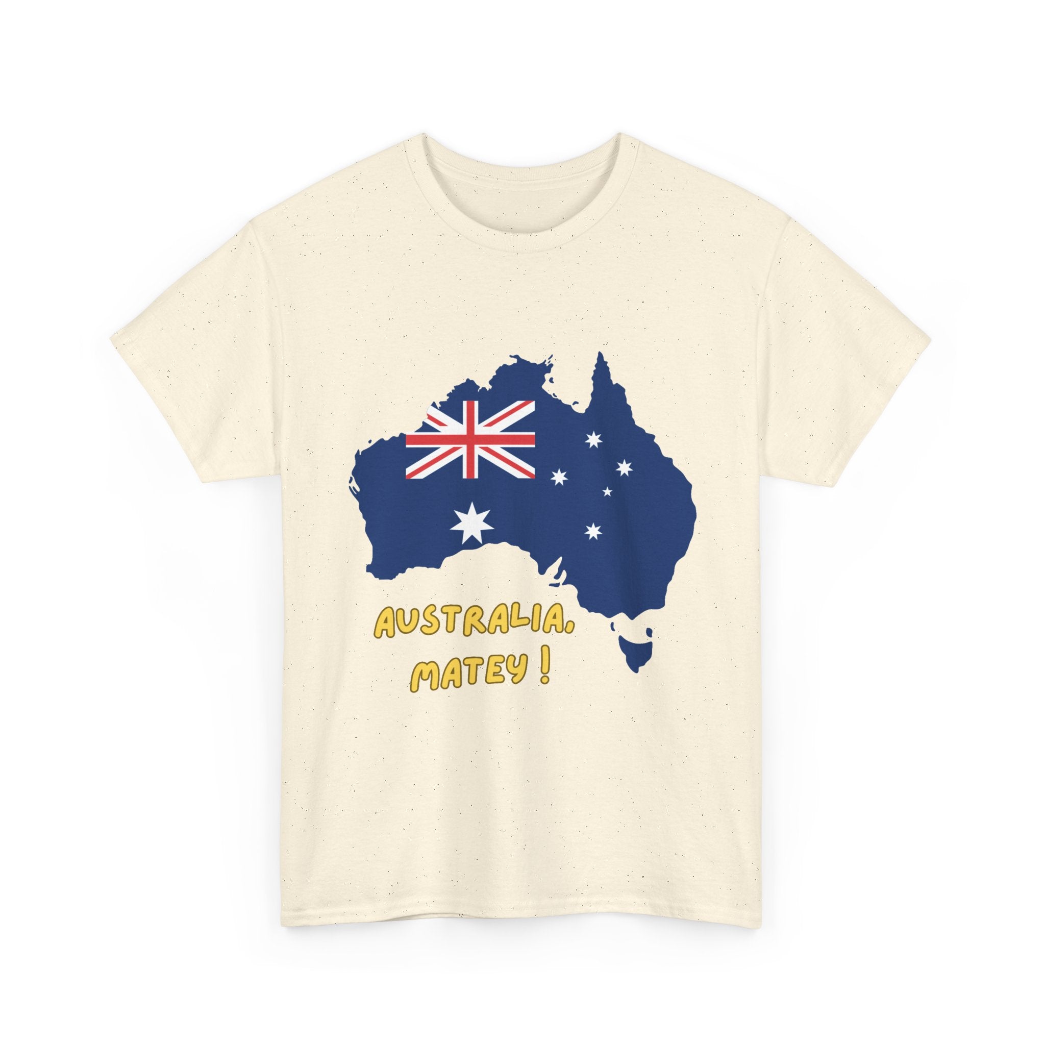 Australia Map Flag T‑Shirt – 'Australia Matey!' Patriotic Aussie Tee for Australia Day & Travel