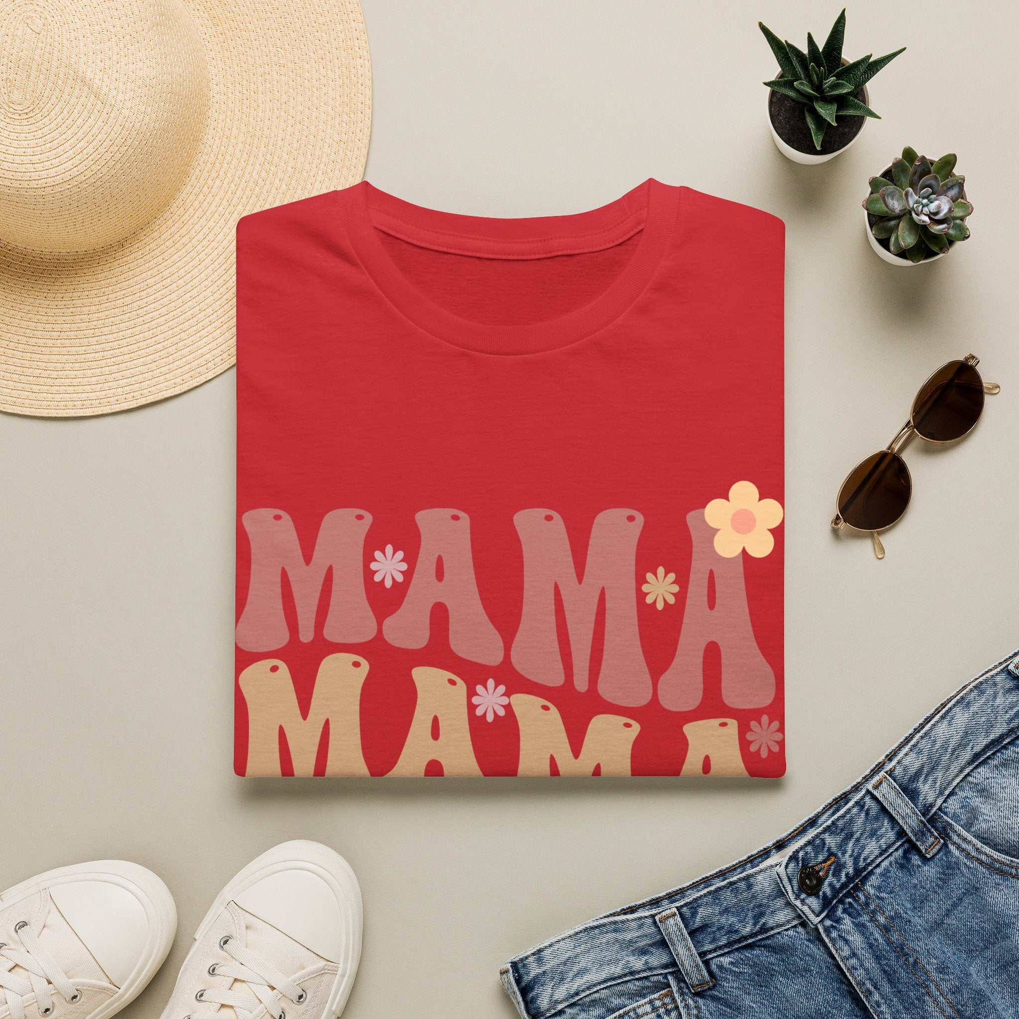 Mama Retro Floral Tee — ’MAMA’ Graphic Women’s T-Shirt