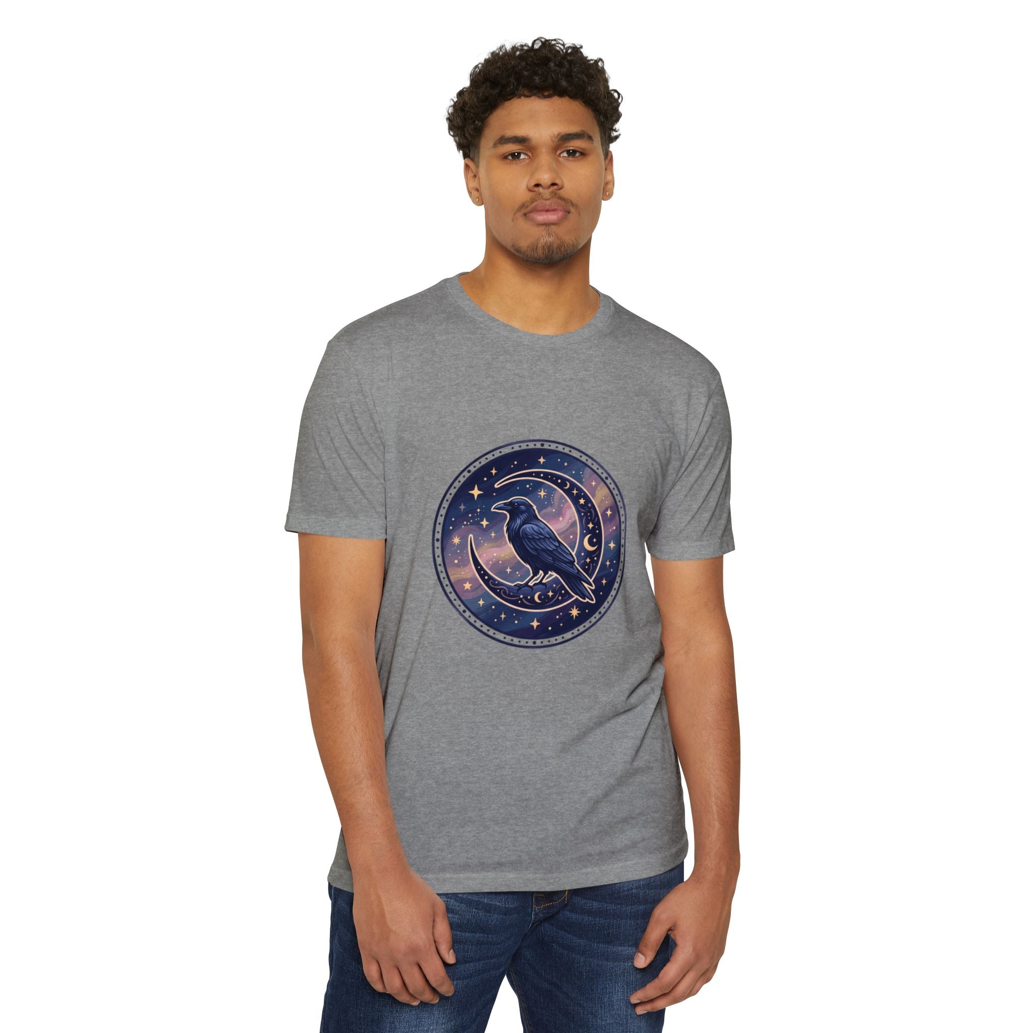 Mystic Raven Moon T-Shirt — Celestial Crow Graphic Tee