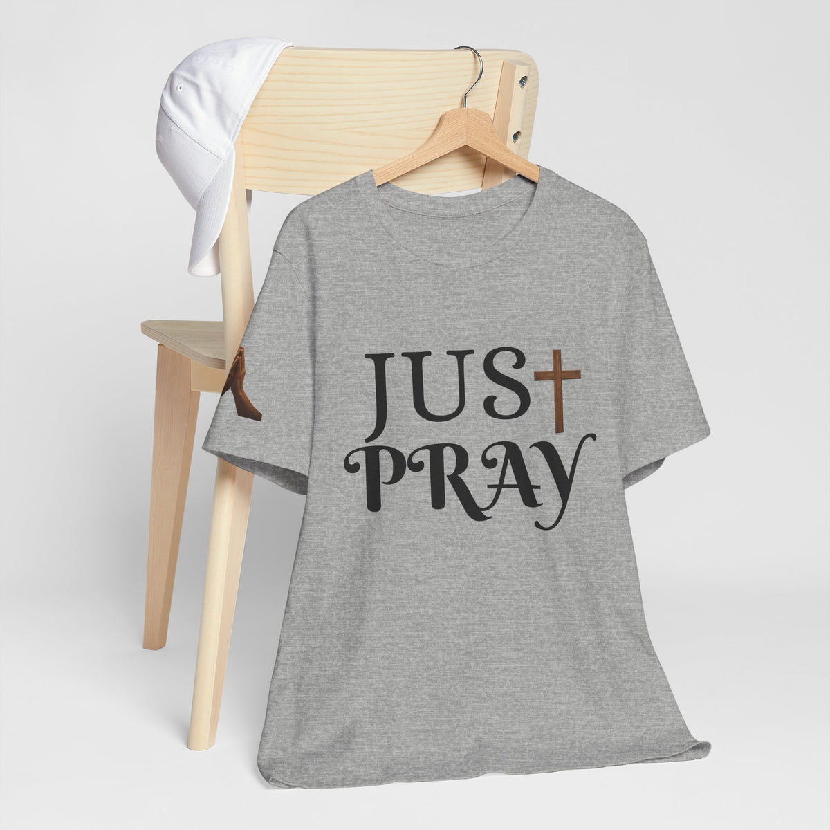 Just Pray T‑Shirt — Christian Faith Tee with Cross Design