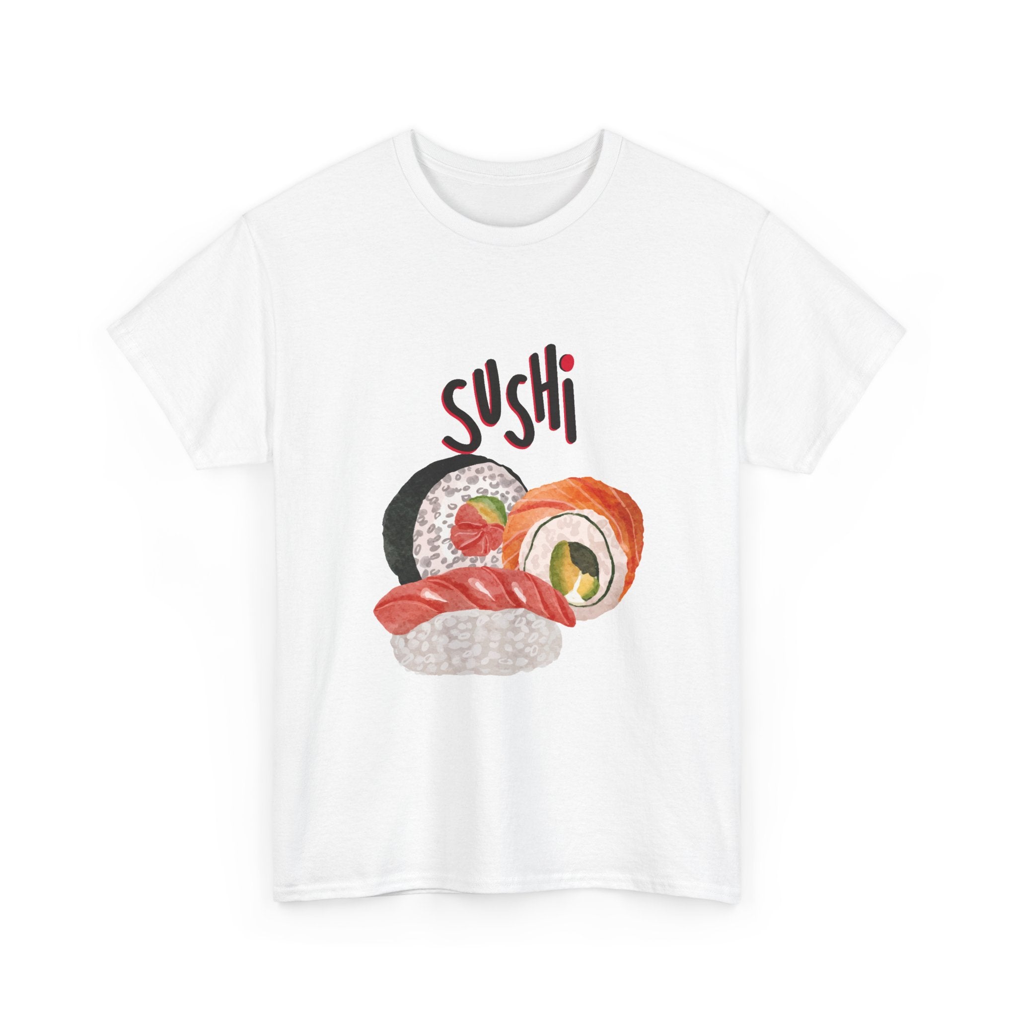 Sushi Graphic Tee — Cute Watercolor Sushi Roll & Nigiri T-Shirt