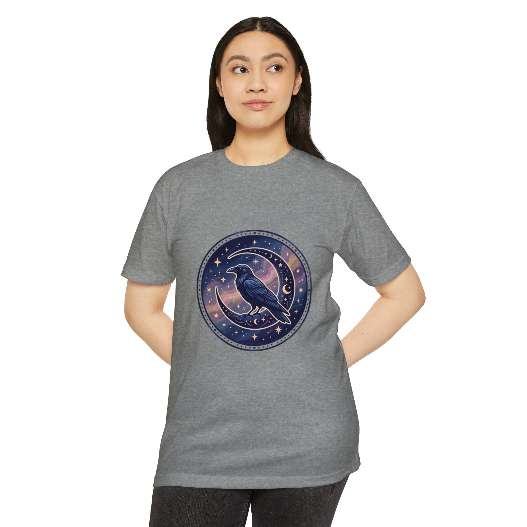 Mystic Raven Moon T-Shirt — Celestial Crow Graphic Tee