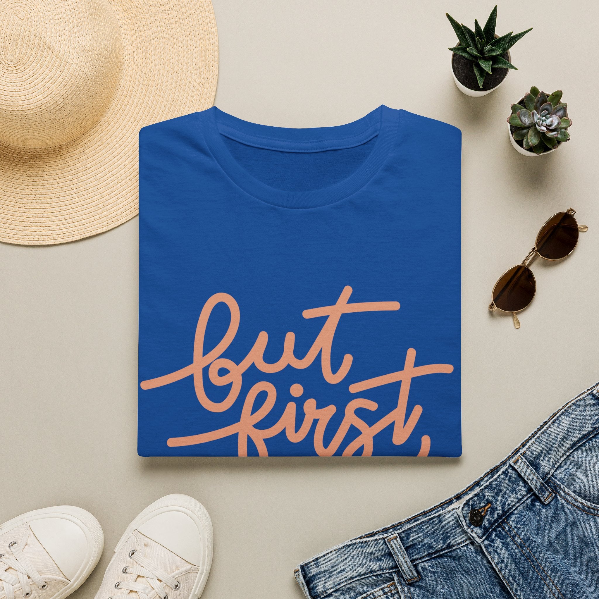 But First Coffee T‑Shirt — 'But First, Coffee' Script Tee for Coffee Lovers