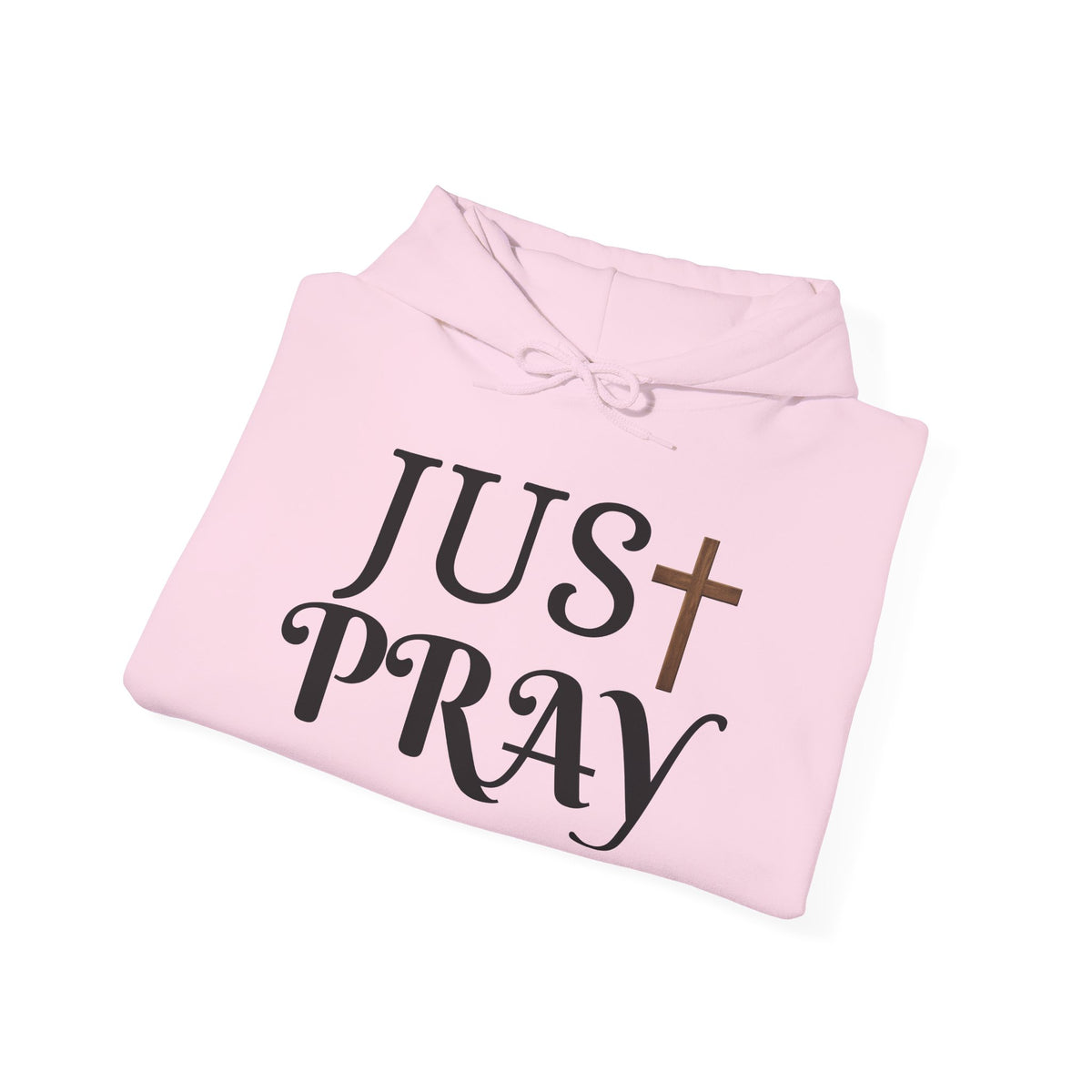 Just Pray Hoodie — Christian Faith Hoodie with Cross & Praying Hands