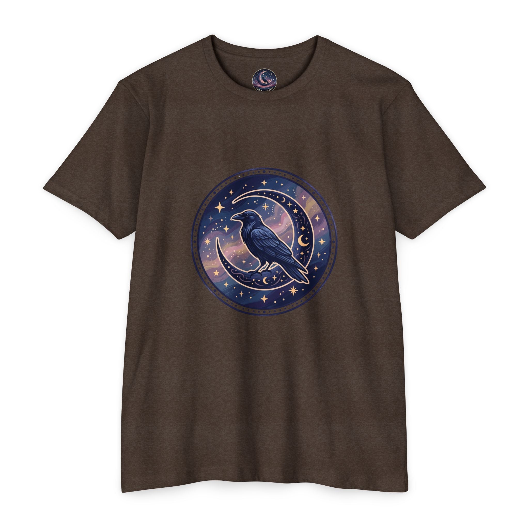 Mystic Raven Moon T-Shirt — Celestial Crow Graphic Tee